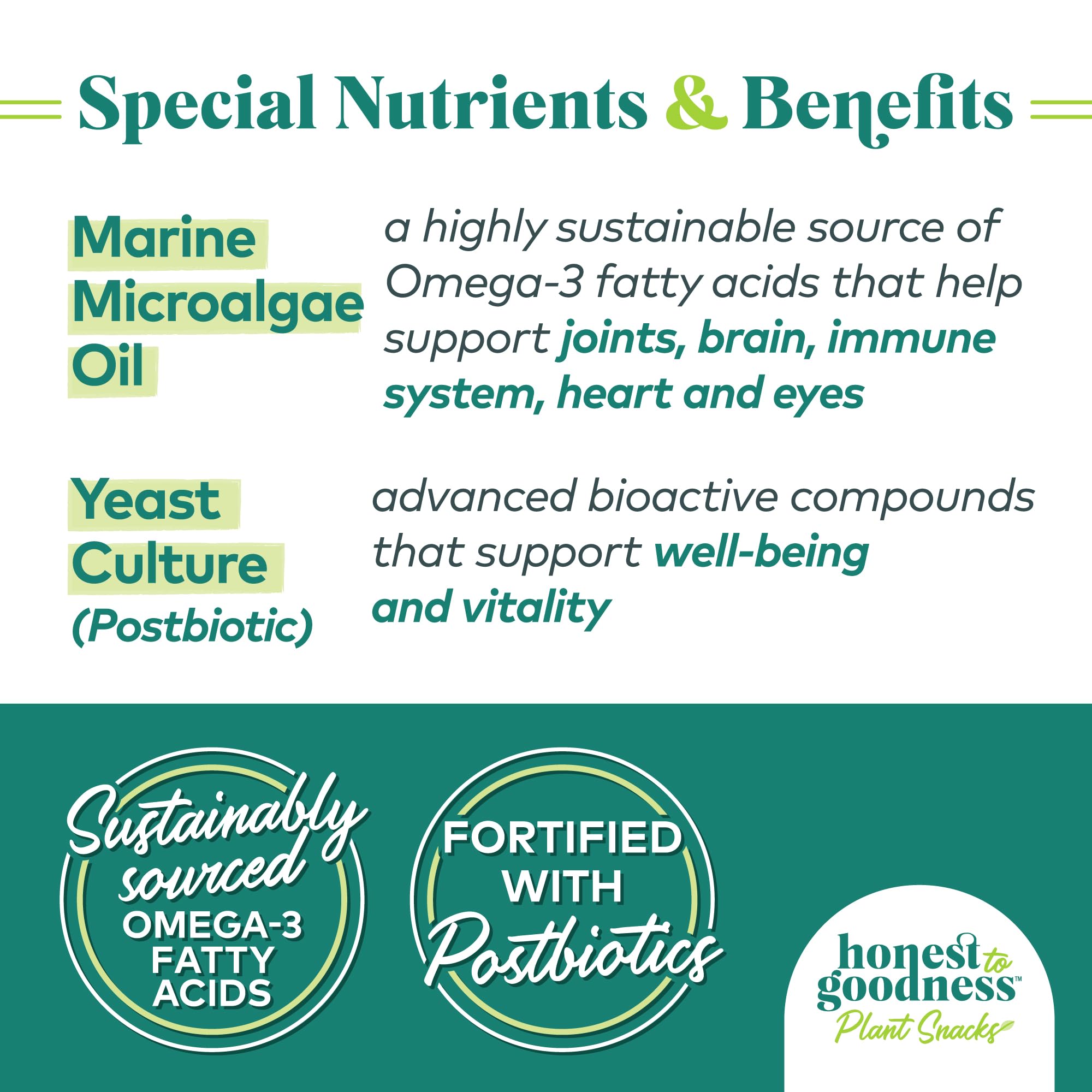 Honest to Goodness Plant Snacks Dog Treats, Enriched with Omega 3s & Postbiotics, 8oz Variety Pack, 6 Bags - OzHealthStandard