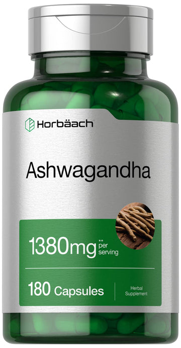 Horbäach Ashwagandha Root Supplement | 180 Capsules | for Women and Men | Herbal Extract | Non-GMO, Gluten Free - OzHealthStandard