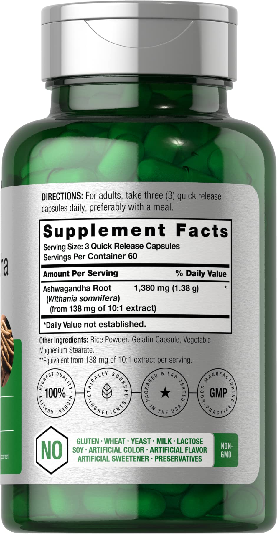 Horbäach Ashwagandha Root Supplement | 180 Capsules | for Women and Men | Herbal Extract | Non-GMO, Gluten Free - OzHealthStandard