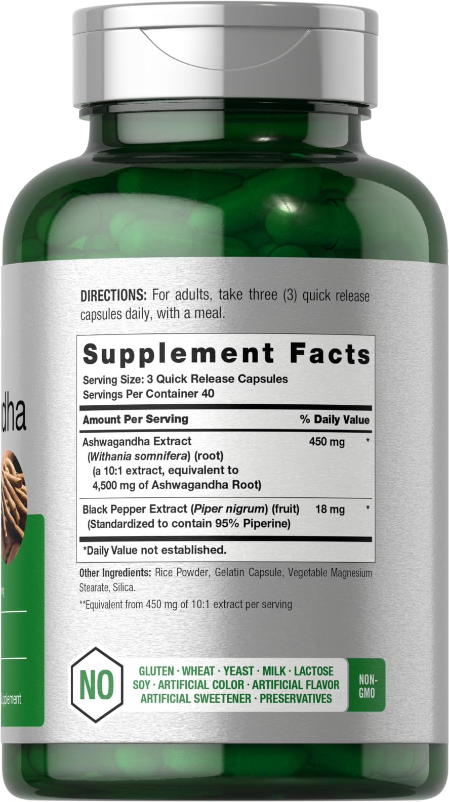 Horbäach Ashwagandha Supplement | Max Strength | 120 Capsules | Non-GMO, Gluten Free - OzHealthStandard
