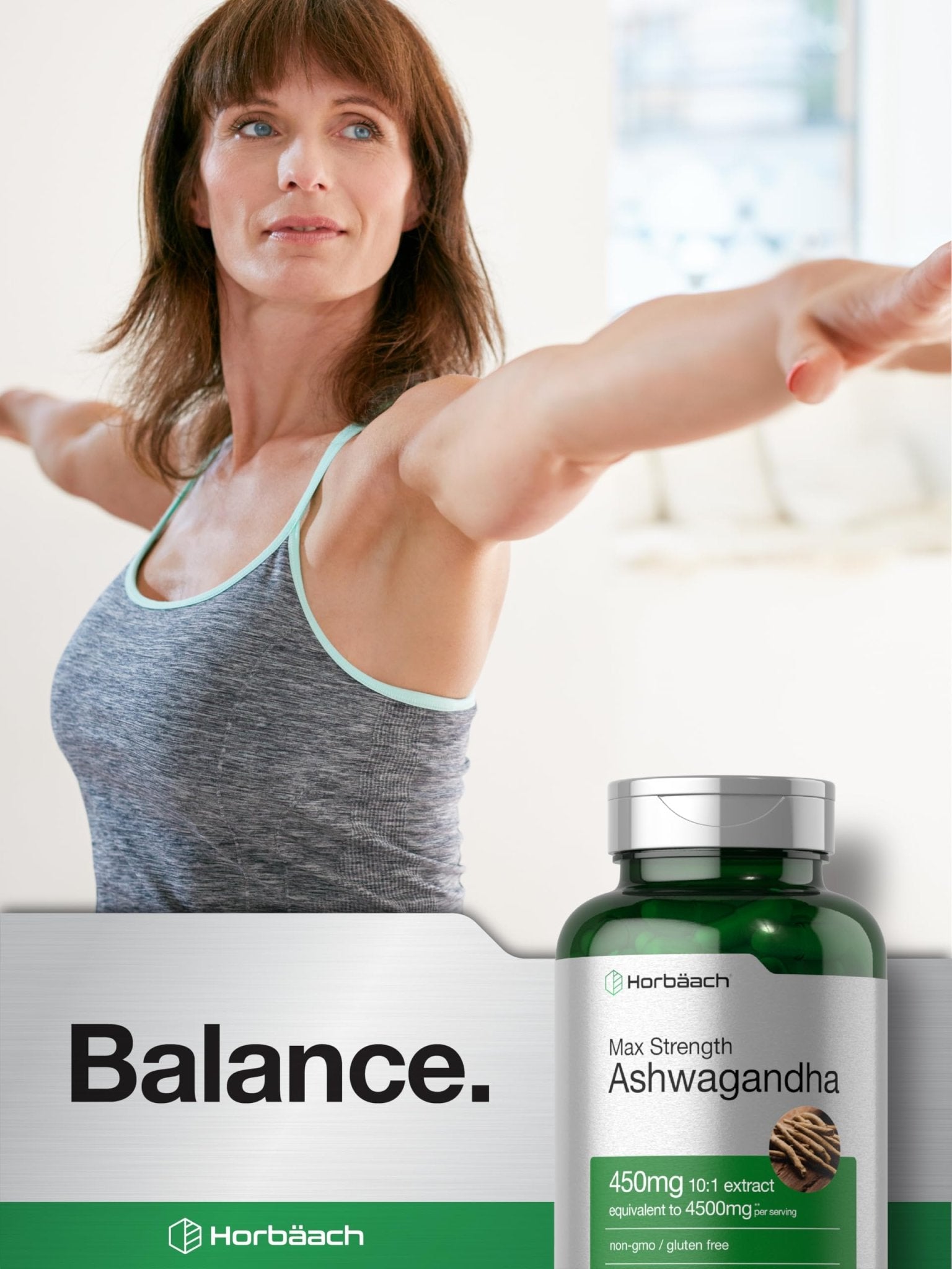 Horbäach Ashwagandha Supplement | Max Strength | 120 Capsules | Non-GMO, Gluten Free - OzHealthStandard