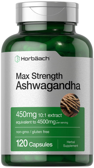 Horbäach Ashwagandha Supplement | Max Strength | 120 Capsules | Non-GMO, Gluten Free - OzHealthStandard