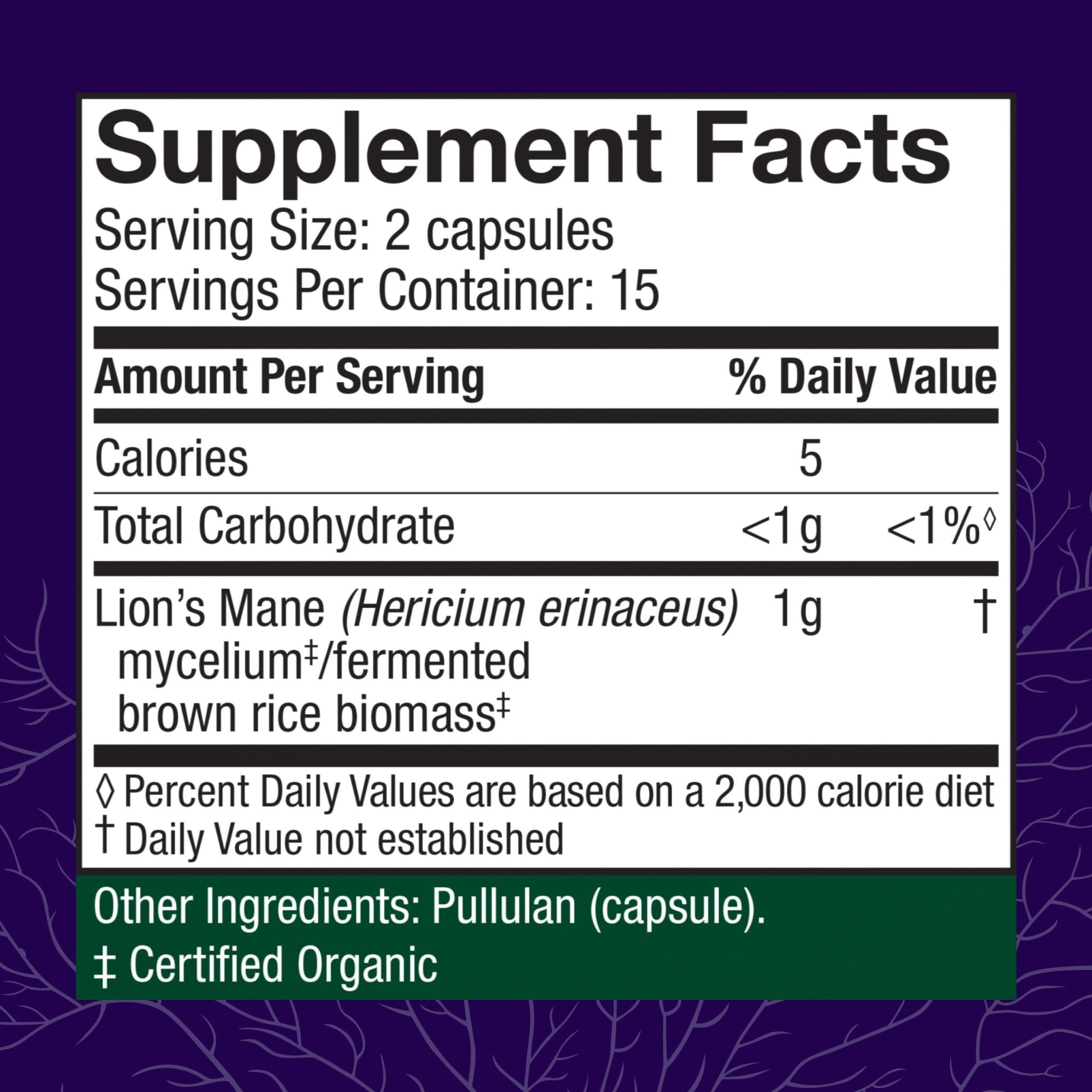 Host Defense Mushrooms Lion's Mane - Brain Health Support Supplement for Focus & Memory Function - Immune & Nervous System Support Supplement- 30 Capsules - OzHealthStandard