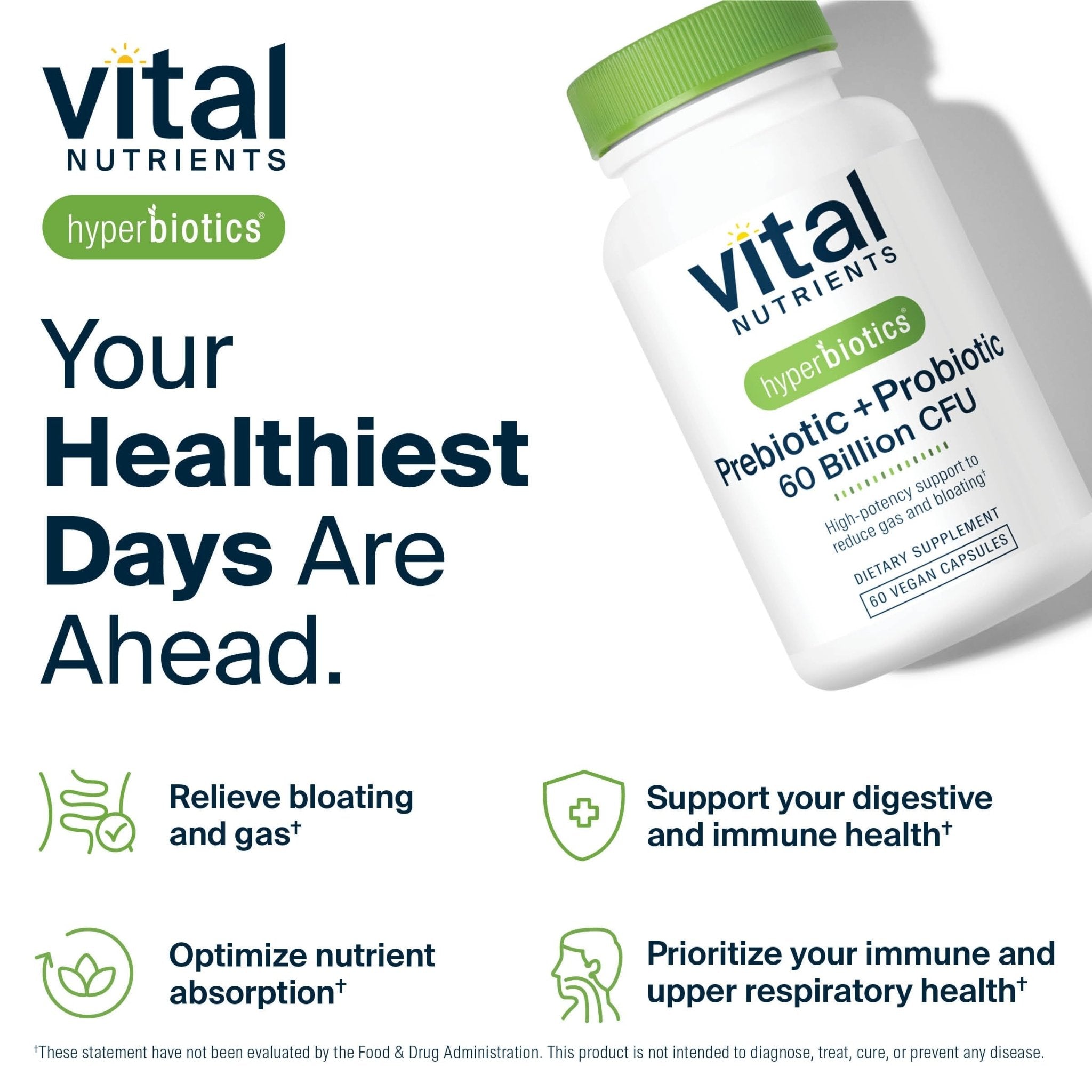 Hyperbiotics Vital Nutrients Prebiotic and Probiotic for Women and Men | 60 Billion CFU | Pre and Probiotics Supports Digestive Health, Constipation, - OzHealthStandard