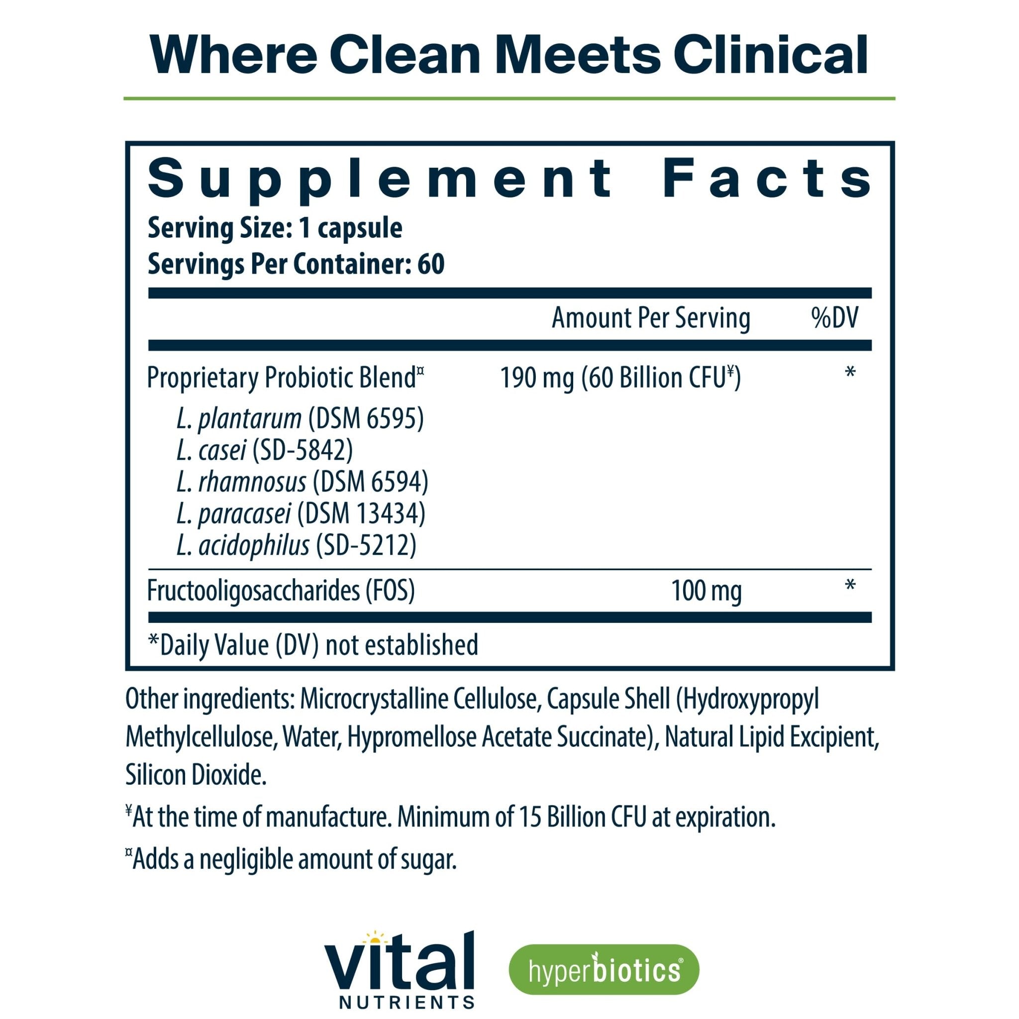 Hyperbiotics Vital Nutrients Prebiotic and Probiotic for Women and Men | 60 Billion CFU | Pre and Probiotics Supports Digestive Health, Constipation, - OzHealthStandard