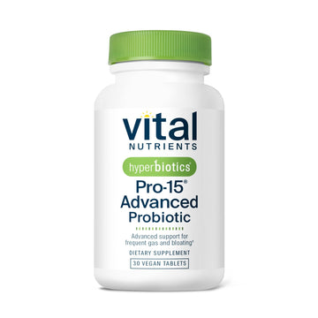 Hyperbiotics Vital Nutrients Pro-15 Advanced Probiotics for Women and Men | 15 Strains + Kiwifruit | Clinically Studied Daily Probiotics for Digestive Health, Gas, & Bloating | 30 Vegan Tablets - OzHealthStandard