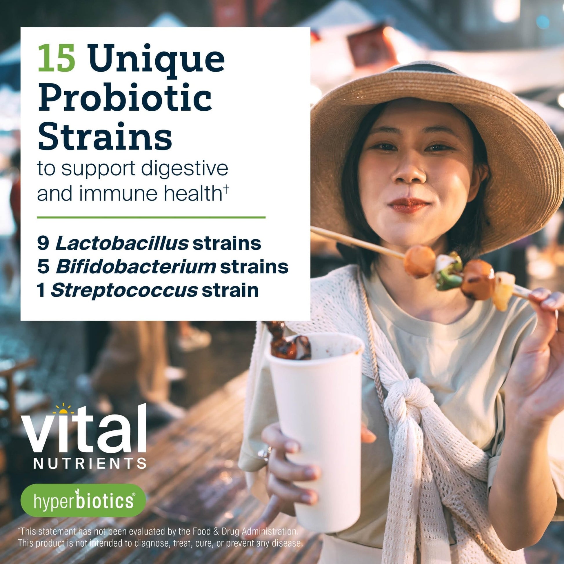 Hyperbiotics Vital Nutrients Pro-15 Advanced Probiotics for Women and Men | 15 Strains + Kiwifruit | Clinically Studied Daily Probiotics for Digestive Health, Gas, & Bloating | 60 Vegan Tablets - OzHealthStandard