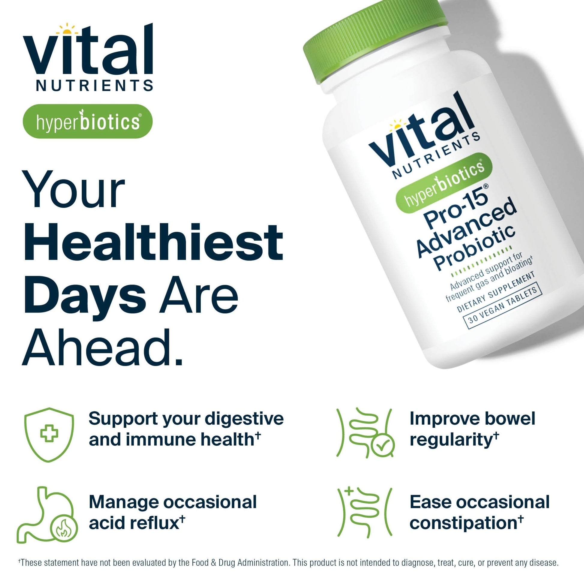 Hyperbiotics Vital Nutrients Pro-15 Advanced Probiotics for Women and Men | 15 Strains + Kiwifruit | Clinically Studied Daily Probiotics for Digestive Health, Gas, & Bloating | 30 Vegan Tablets - OzHealthStandard