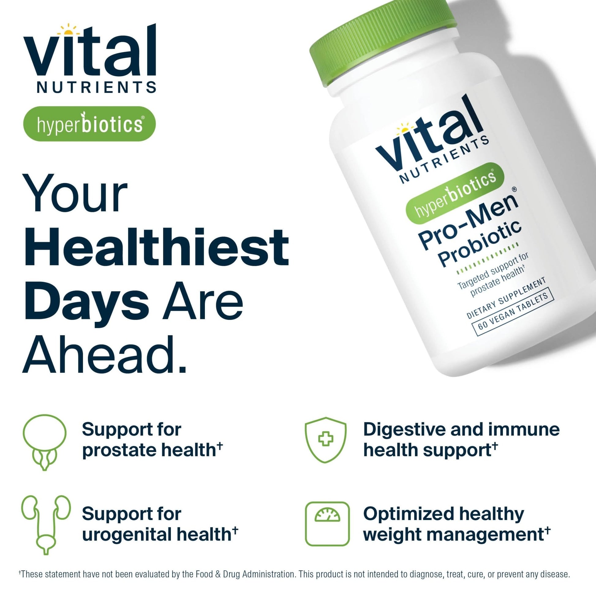 Hyperbiotics Vital Nutrients Pro Men Probiotics | Vegan Advanced Probiotics for Men | Clinically Studied for Prostate Health, Digestive Balance and Gut Health* | Gluten, Dairy, Soy Free | 60 Tablets - OzHealthStandard