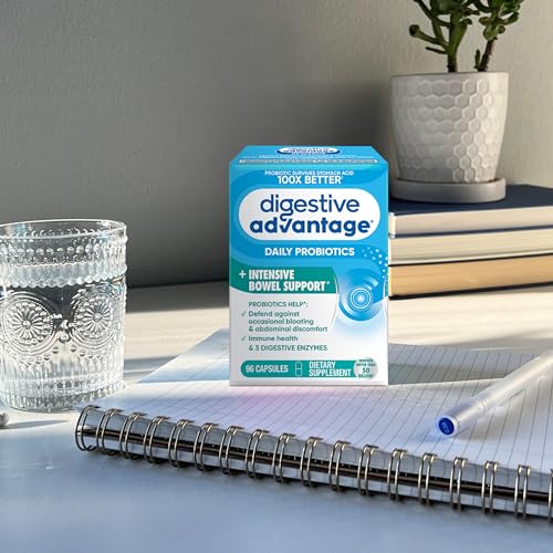 IBS Daily Probiotic Capsules for Digestive Health & Gut Health, Digestive Advantage Probiotics For Men and Women (96 count box) - Digestible Enzymes - OzHealthStandard