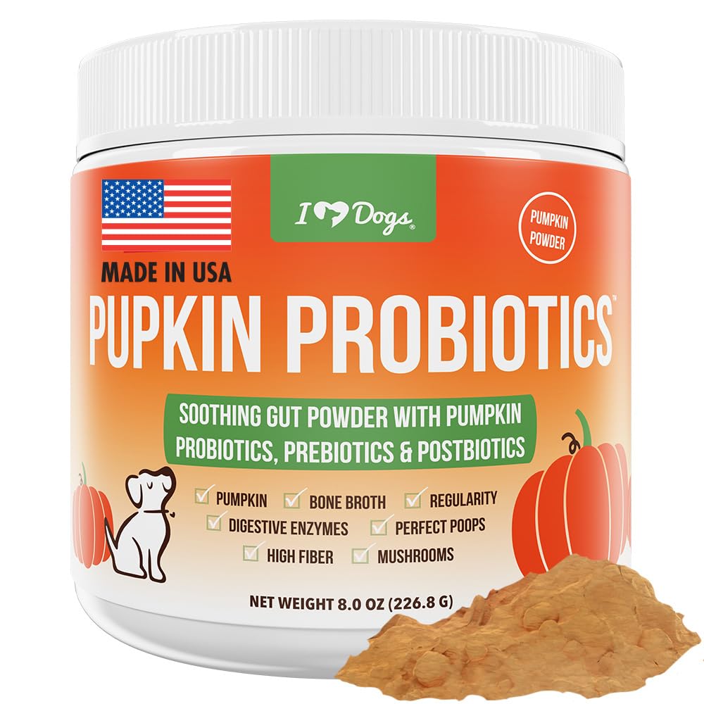 iHeartDogs Pupkin Probiotics, Prebiotics, Postbiotics, & Fiber for Dogs with Pumpkin, Gut Soothing Bone Broth & Mushrooms - OzHealthStandard