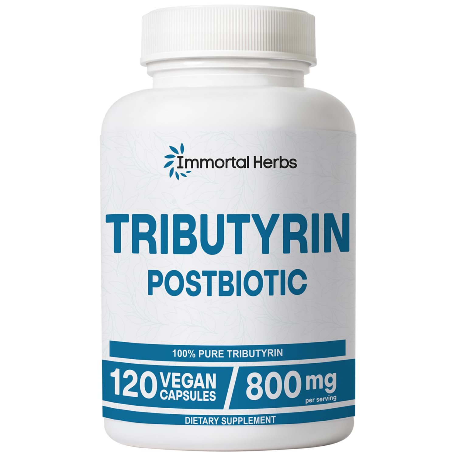 Immortal Herbs Tributyrin Supplement 800mg, Advanced Butyrate Form, 55% Standardized, More Effective Delivery Than Sodium Butyrate, 120 Capsules, Non-GMO & Gluten Free Postbiotic Supplement - OzHealthStandard