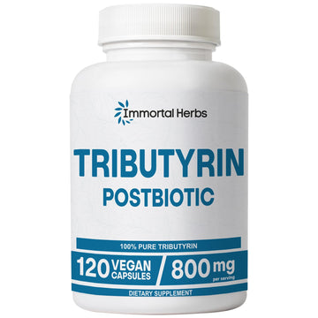 Immortal Herbs Tributyrin Supplement 800mg, Advanced Butyrate Form, 55% Standardized, More Effective Delivery Than Sodium Butyrate, 120 Capsules, Non-GMO & Gluten Free Postbiotic Supplement - OzHealthStandard