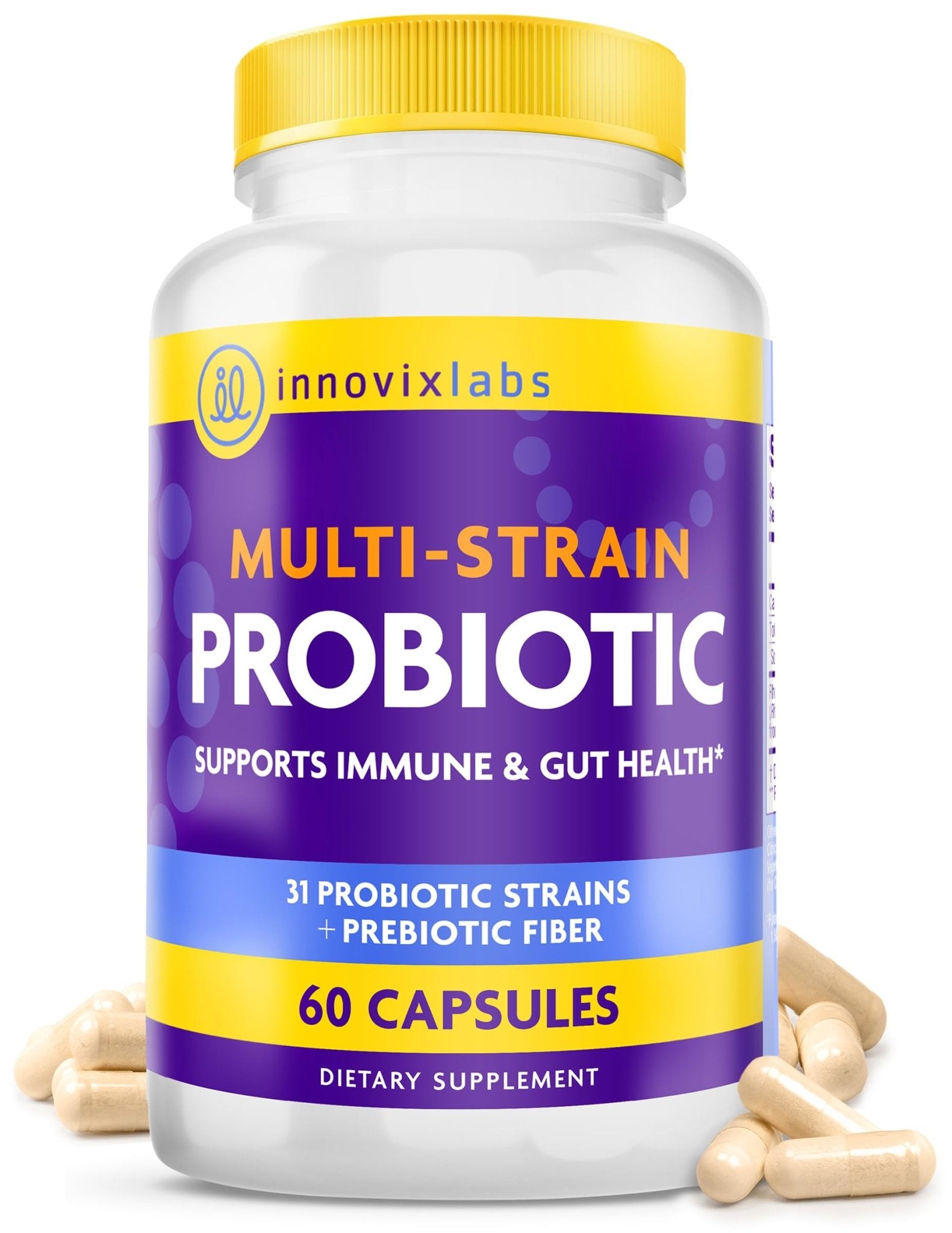 InnovixLabs Multi Strain Probiotics for Women & Men - Probiotic Supplement - 50 Billion CFU - Gut Health, Immune Support, Digestion, Lactobacillus Acidophilus, Prebiotics and Probiotics, 60 Capsules - OzHealthStandard