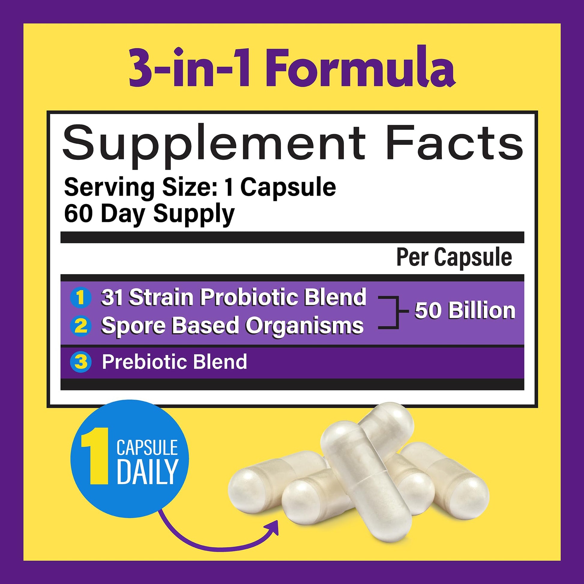 InnovixLabs Multi Strain Probiotics for Women & Men - Probiotic Supplement - 50 Billion CFU - Gut Health, Immune Support, Digestion, Lactobacillus Acidophilus, Prebiotics and Probiotics, 60 Capsules - OzHealthStandard