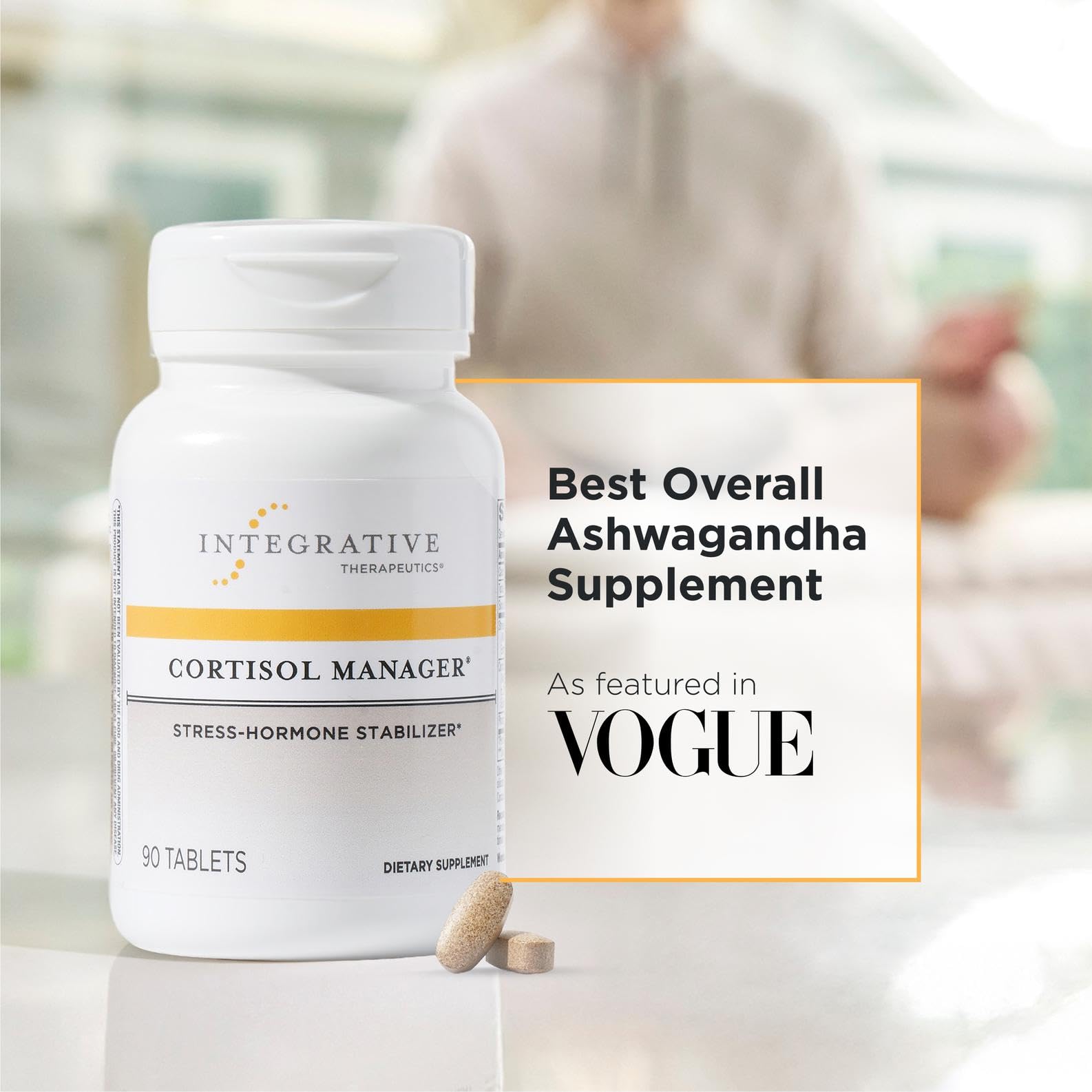 Integrative Therapeutics Cortisol Manager - Balance Cortisol & Support Relaxation for Restful Sleep* - Includes Ashwagandha & L-Theanine for Confidence with Less Stress* - 90 Tablets (45 Servings) - OzHealthStandard