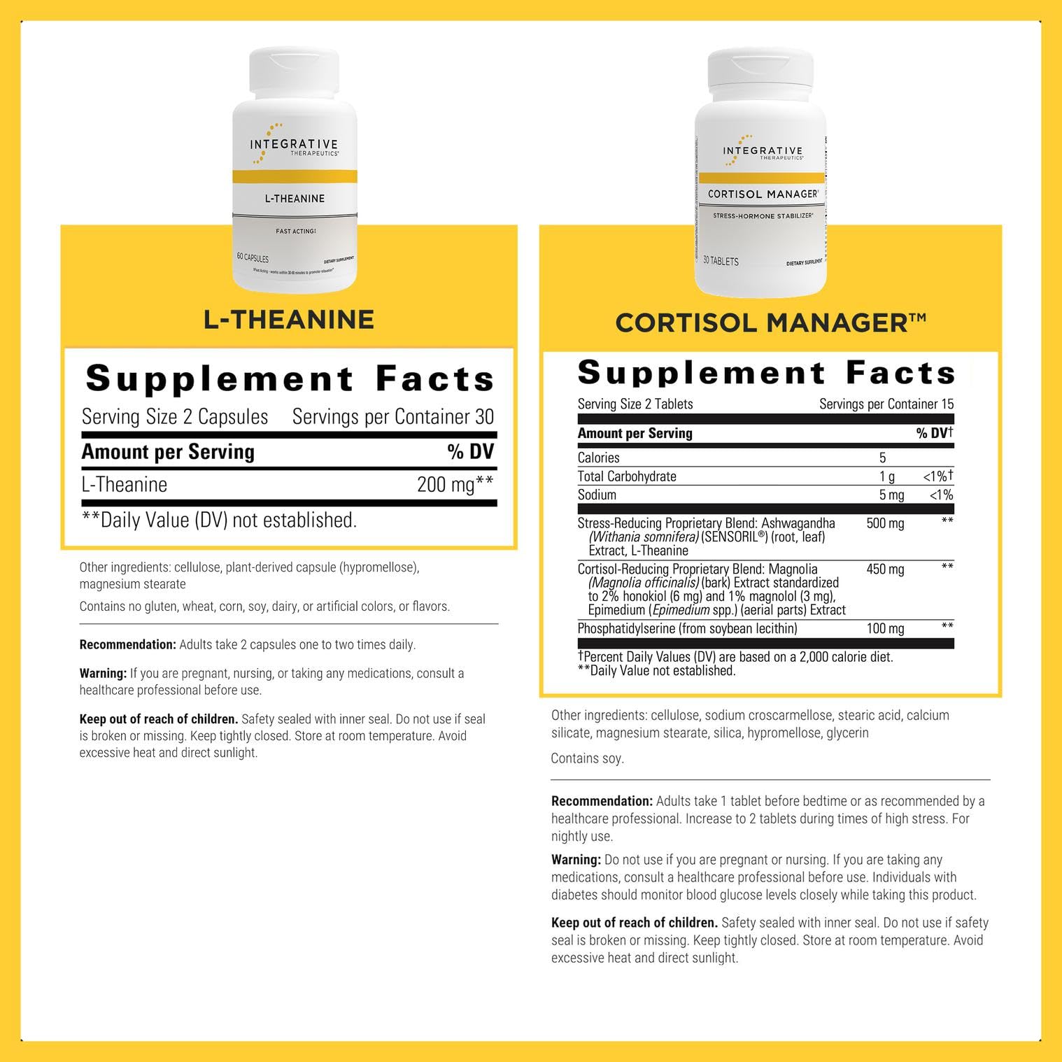 Integrative Therapeutics Cortisol Manager & L-Theanine - OzHealthStandard