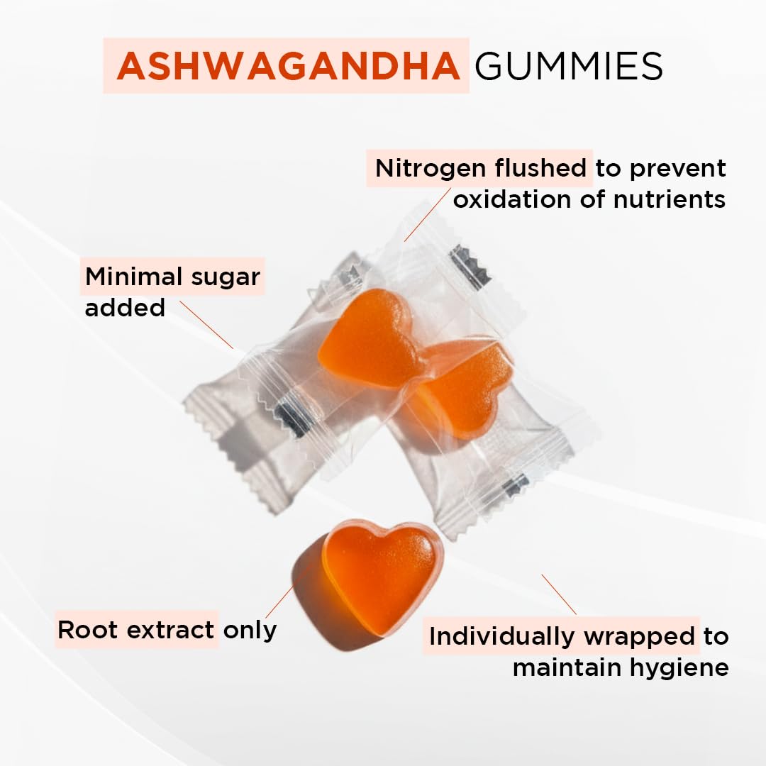 ITADAKIMASU Ashwagandha & Vitamin D Gummies for Stress, Mood & Sleep – Low Sugar, Organic Root Extract and Non-GMO – 60 Count - OzHealthStandard