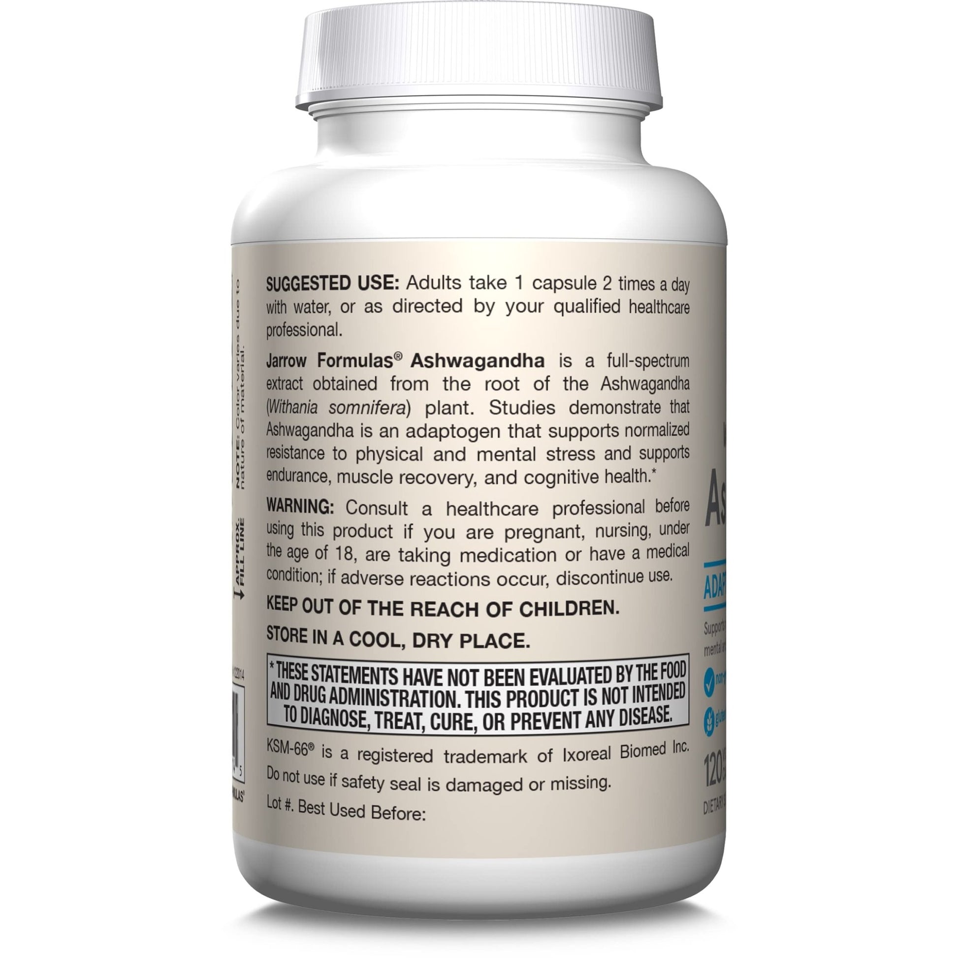 Jarrow Formulas Ashwagandha Capsules, 300 mg Supplement Supports Normalized Resistance to Mental and Physical Stress, 120 Veggie Capsules, 60 Day Supply - OzHealthStandard