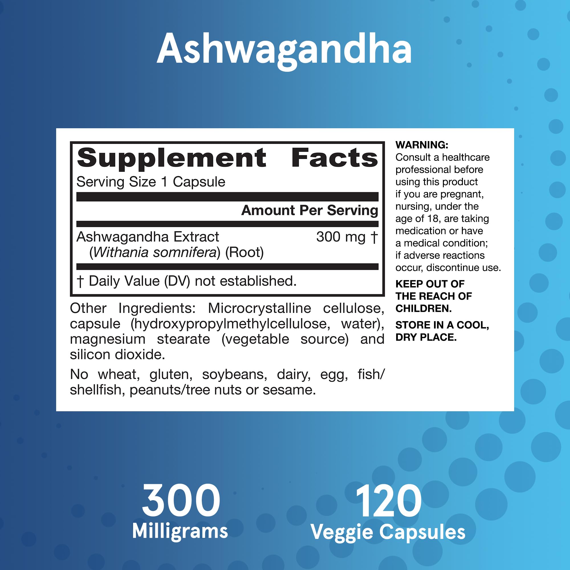 Jarrow Formulas Ashwagandha Capsules, 300 mg Supplement Supports Normalized Resistance to Mental and Physical Stress, 120 Veggie Capsules, 60 Day Supply - OzHealthStandard