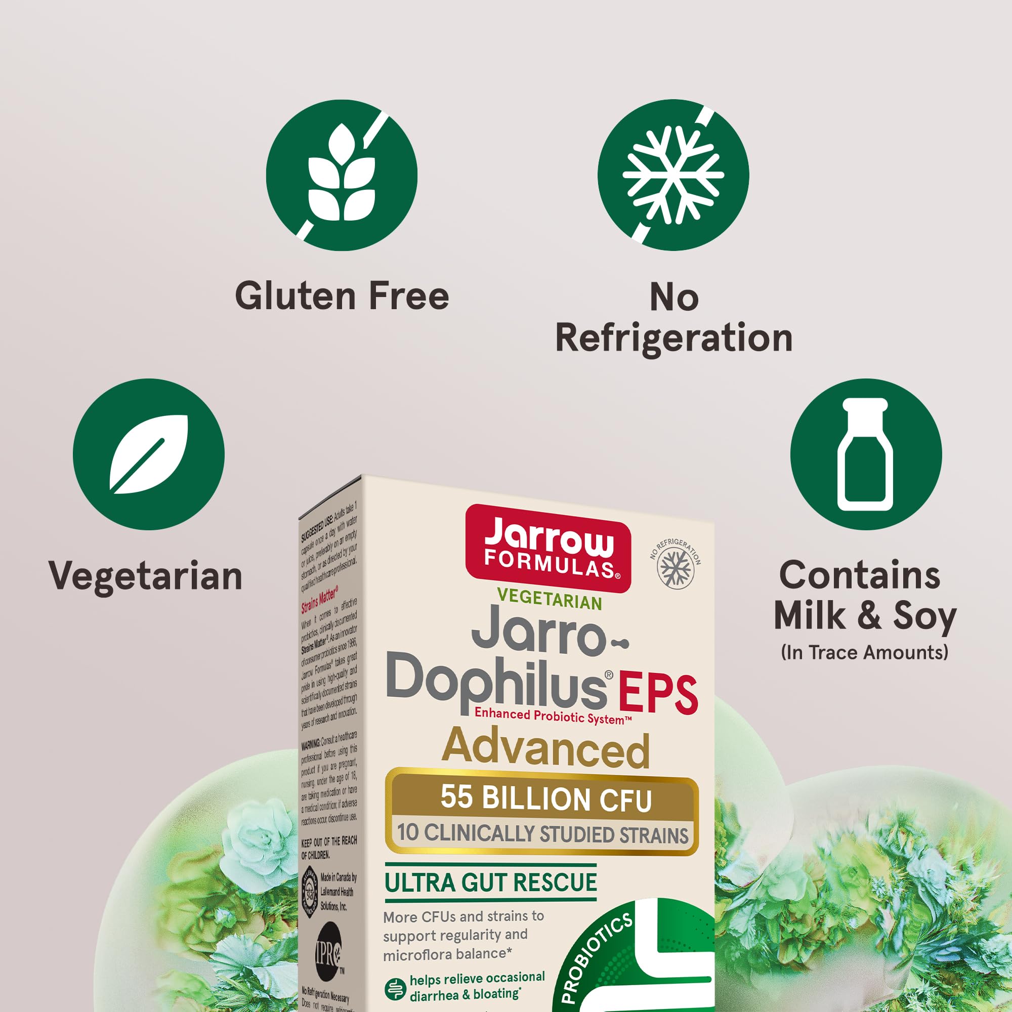Jarrow Formulas Jarro-Dophilus EPS Advanced, 55 Billion CFU Probiotics, Digestive Support for Adults, 30 Probiotic Supplement Veggie Capsules, Up to 30 Day Supply - OzHealthStandard