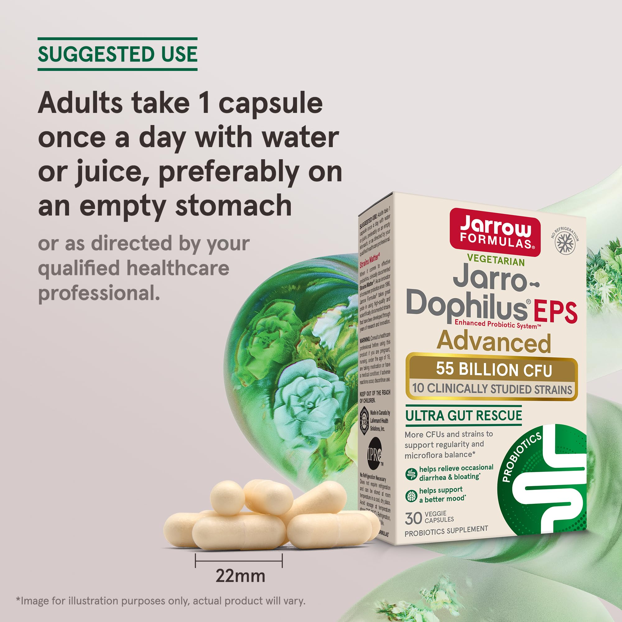 Jarrow Formulas Jarro-Dophilus EPS Advanced, 55 Billion CFU Probiotics, Digestive Support for Adults, 30 Probiotic Supplement Veggie Capsules, Up to 30 Day Supply - OzHealthStandard