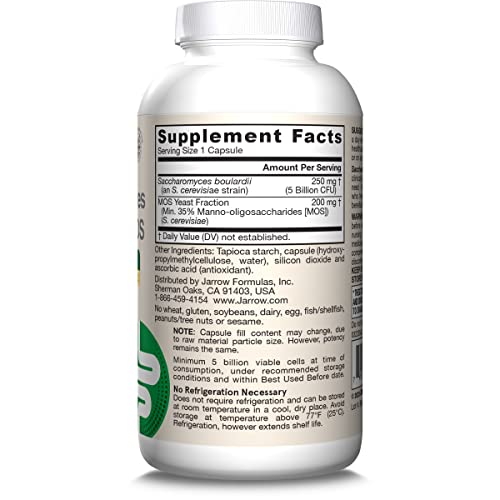 Jarrow Formulas Saccharomyces Boulardii + MOS Probiotics for Digestive Health and Intestinal Tract Support - 5 Billion CFU Per Serving - 90 Delayed Release Caps - OzHealthStandard
