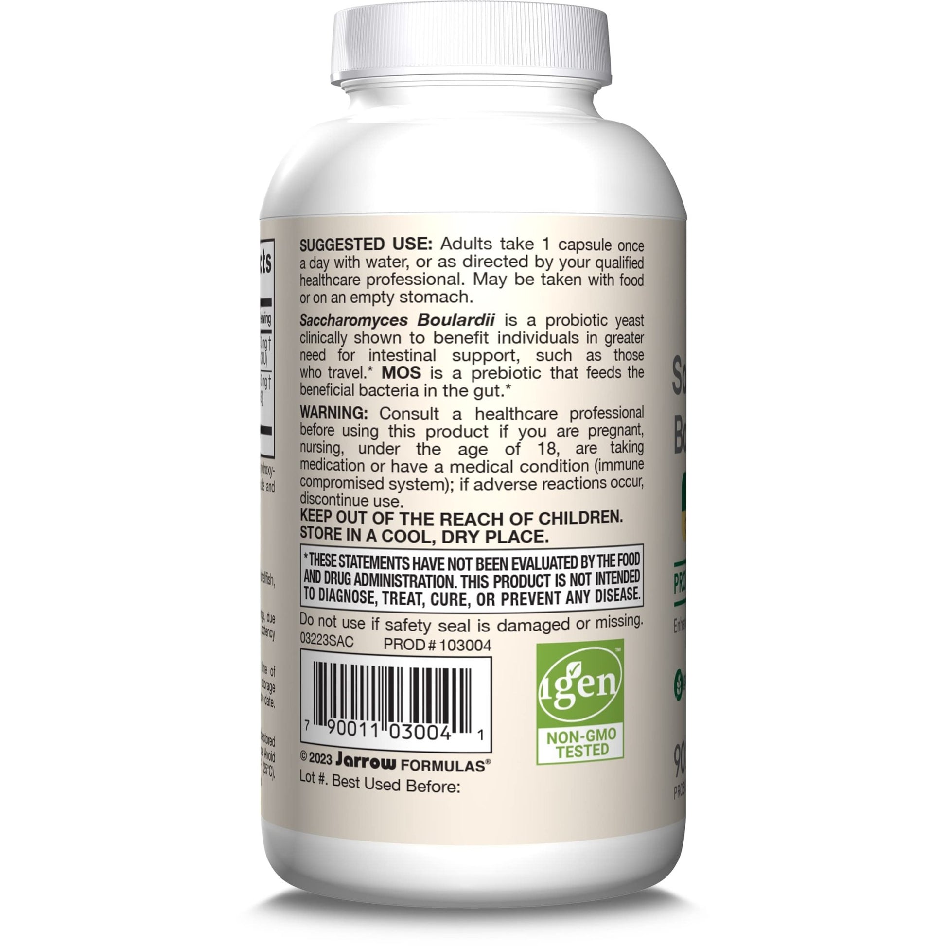 Jarrow Formulas Saccharomyces Boulardii + MOS Probiotics for Digestive Health and Intestinal Tract Support - 5 Billion CFU Per Serving - 90 Delayed Release Caps - OzHealthStandard