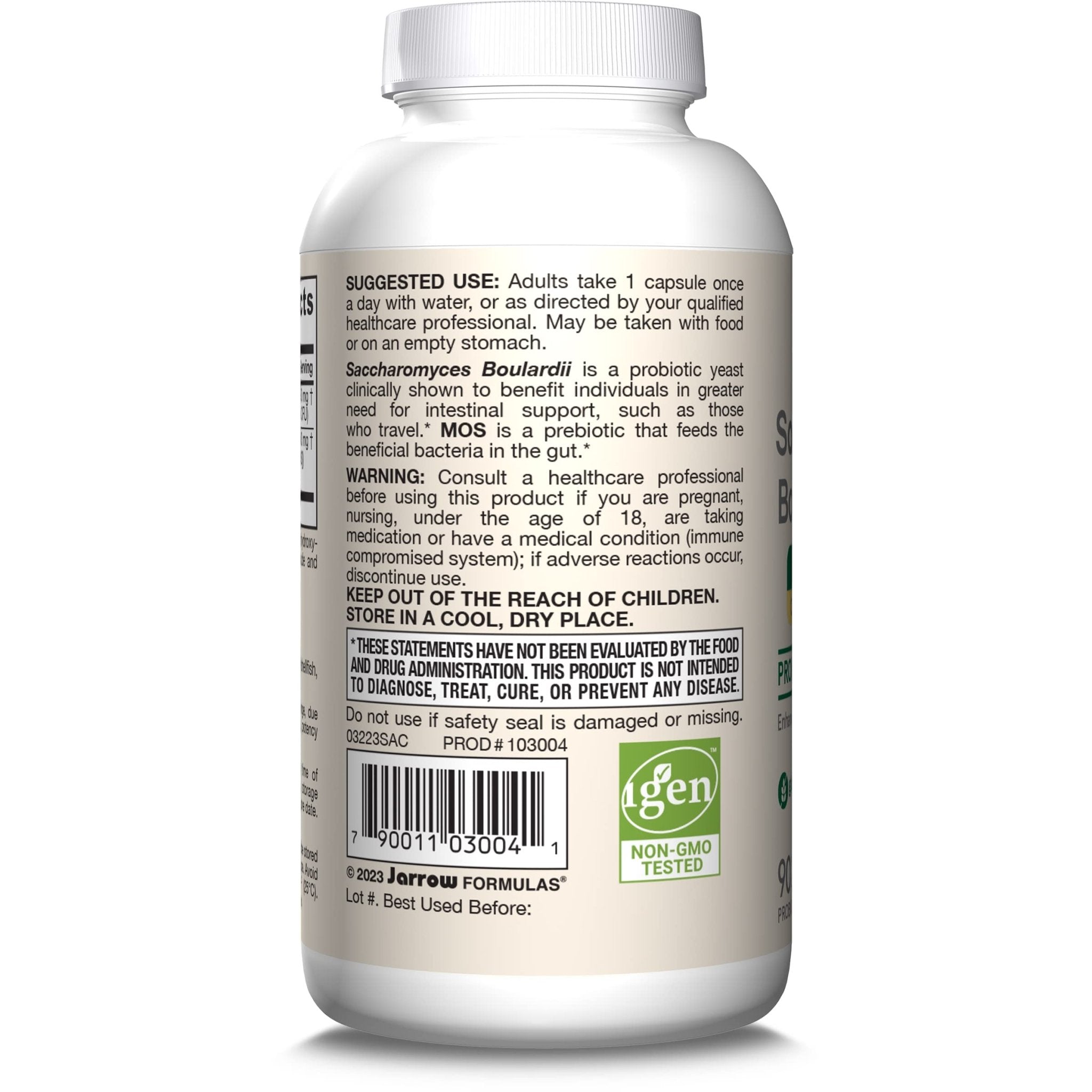 Jarrow Formulas Saccharomyces Boulardii + MOS Probiotics for Digestive Health and Intestinal Tract Support - 5 Billion CFU Per Serving - 90 Delayed Release Caps - OzHealthStandard