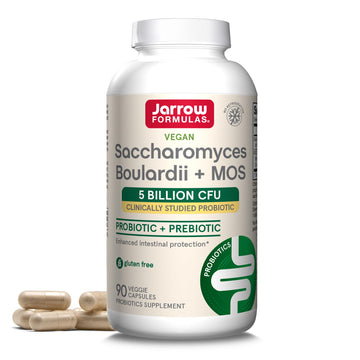 Jarrow Formulas Saccharomyces Boulardii + MOS Probiotics for Digestive Health and Intestinal Tract Support - 5 Billion CFU Per Serving - 90 Delayed Release Caps - OzHealthStandard