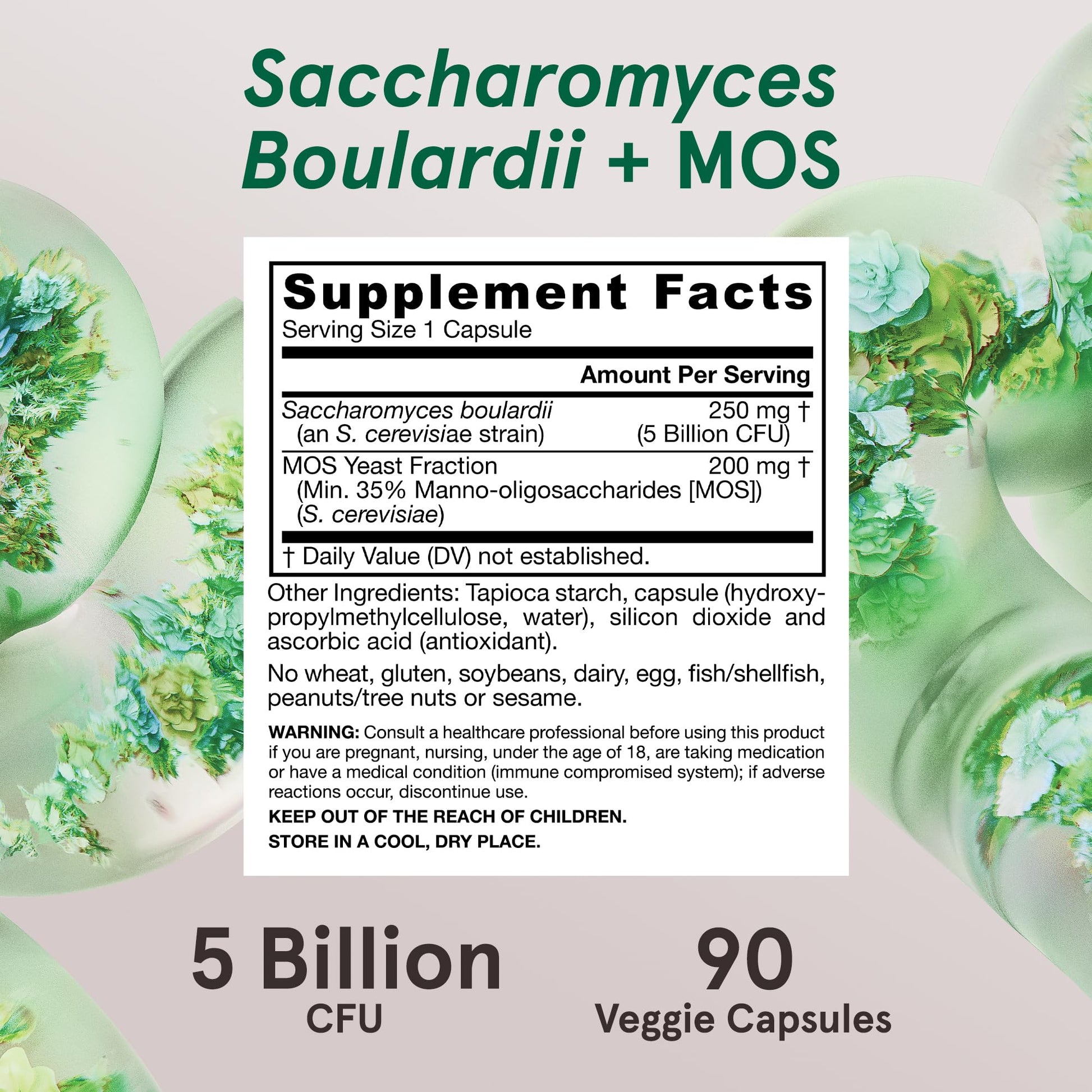 Jarrow Formulas Saccharomyces Boulardii + MOS Probiotics for Digestive Health and Intestinal Tract Support - 5 Billion CFU Per Serving - 90 Delayed Release Caps - OzHealthStandard