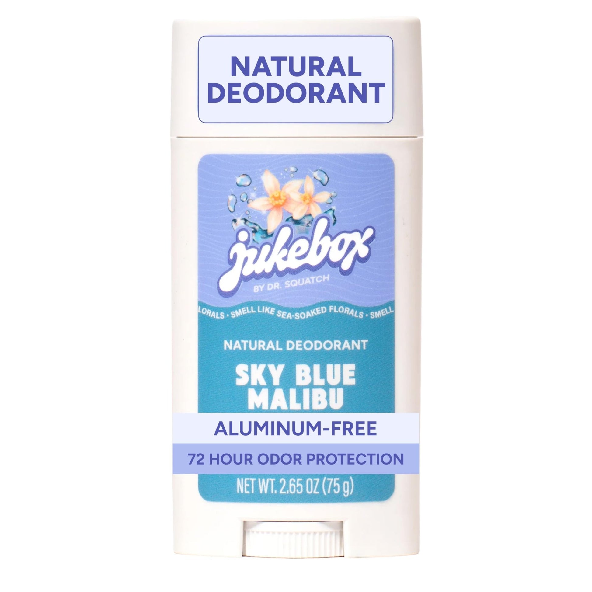 Jukebox Natural Women’s Deodorant – Aluminum Free, 72 Hour Odor Protection – Made with Arrowroot, Charcoal & Postbiotics – Sky Blue Malibu, 2.65 oz - OzHealthStandard