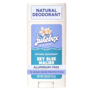 Jukebox Natural Women’s Deodorant – Aluminum Free, 72 Hour Odor Protection – Made with Arrowroot, Charcoal & Postbiotics – Sky Blue Malibu, 2.65 oz - OzHealthStandard