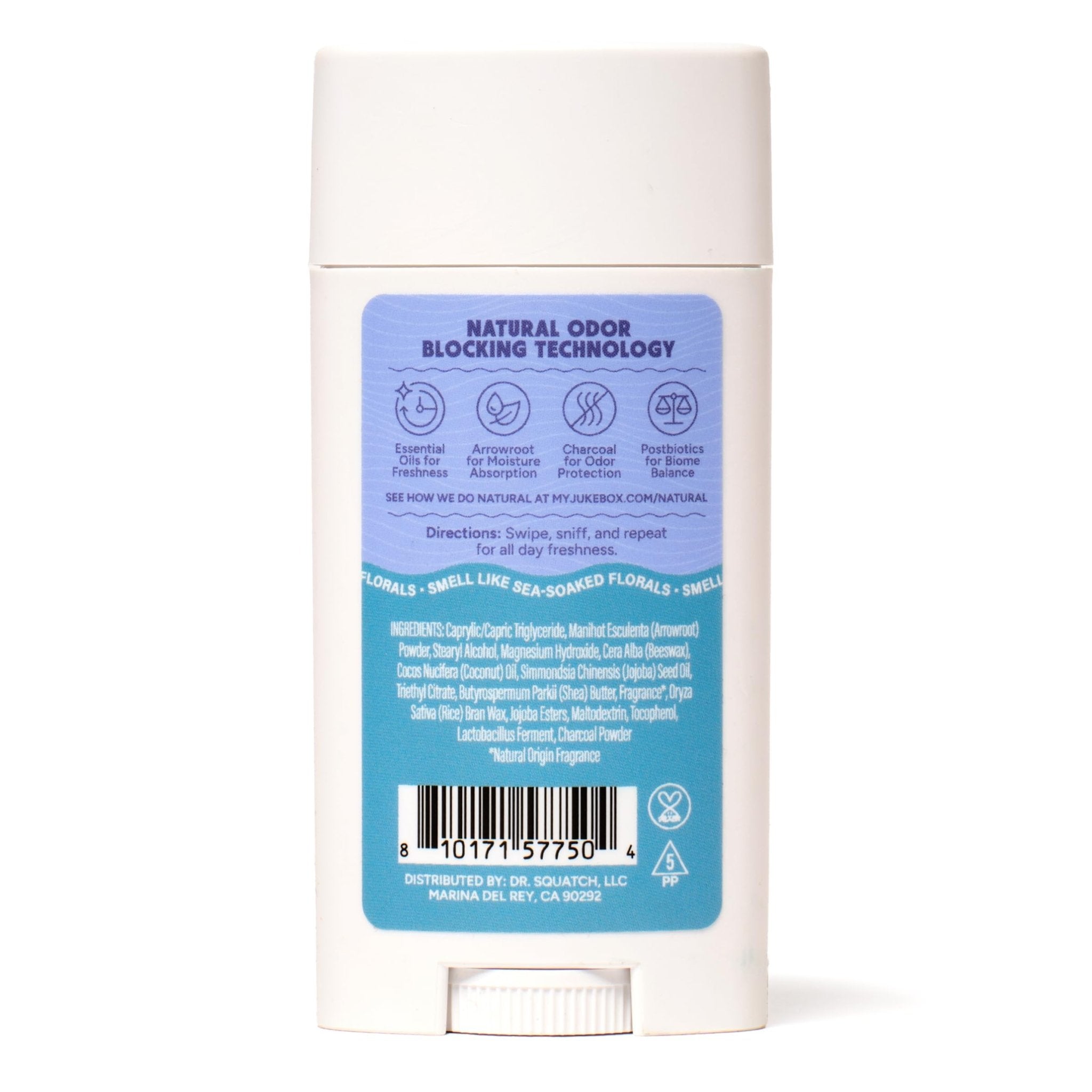 Jukebox Natural Women’s Deodorant – Aluminum Free, 72 Hour Odor Protection – Made with Arrowroot, Charcoal & Postbiotics – Sky Blue Malibu, 2.65 oz - OzHealthStandard