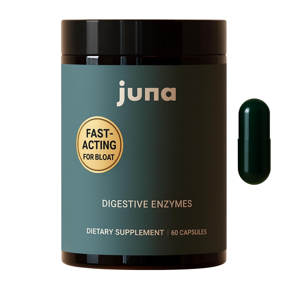 Juna Digestive Enzymes + Probiotic — 3-in-1 Daily Gut Support for Bloat Relief, Smooth Digestion & Microbiome Balance | 15 Enzymes, 5 Probiotics, 8 Botanicals | Vegan, 3rd-Party Tested | 60 Capsules - OzHealthStandard