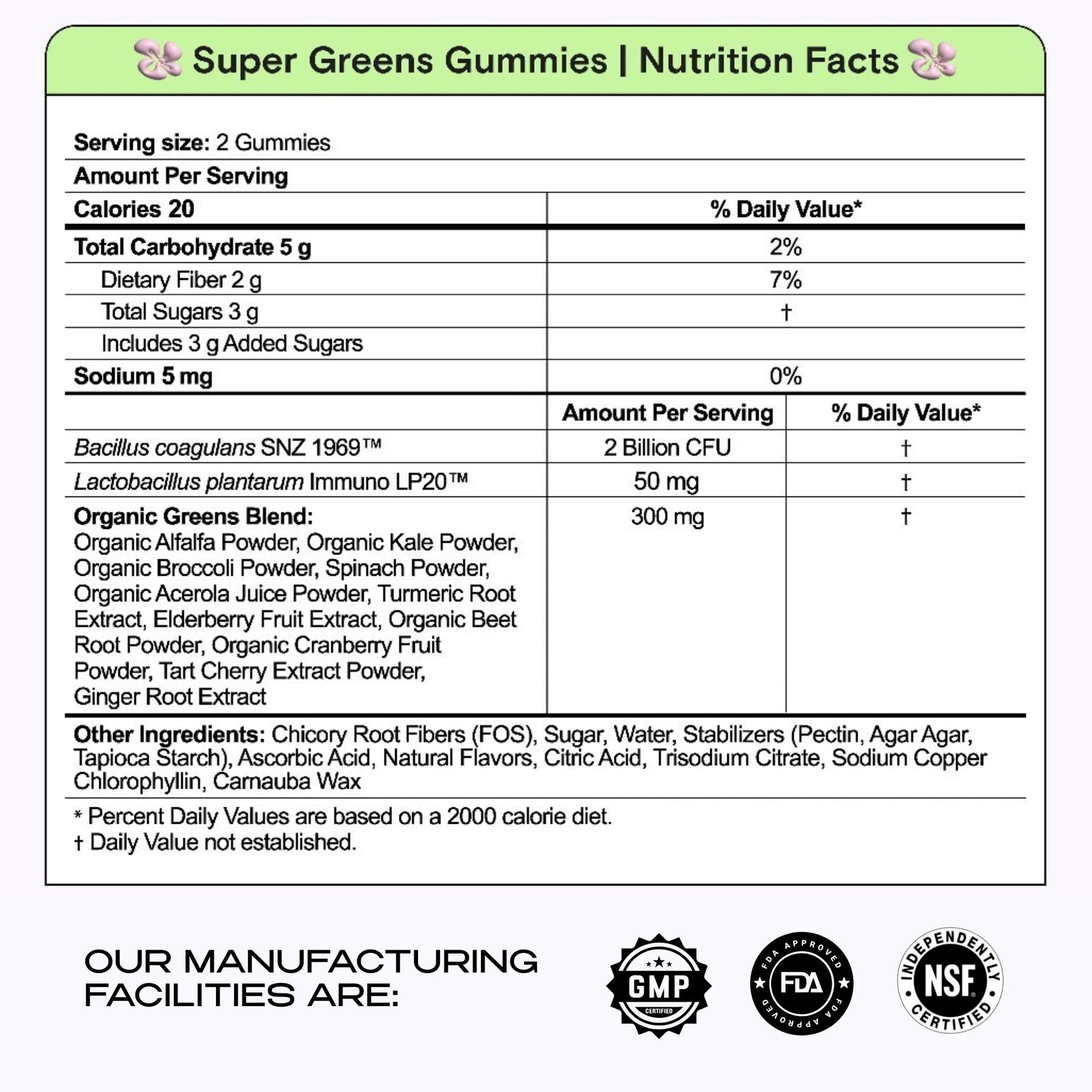 Kiala Nutrition Super Greens Gummies with 11x Organic Greens, Pre, Post & Probiotics, Antioxidants, Multivitamin, Fiber Supplement Supports Gut Health & Digestion, Dairy Free, Vegetarian, 60 Count - OzHealthStandard
