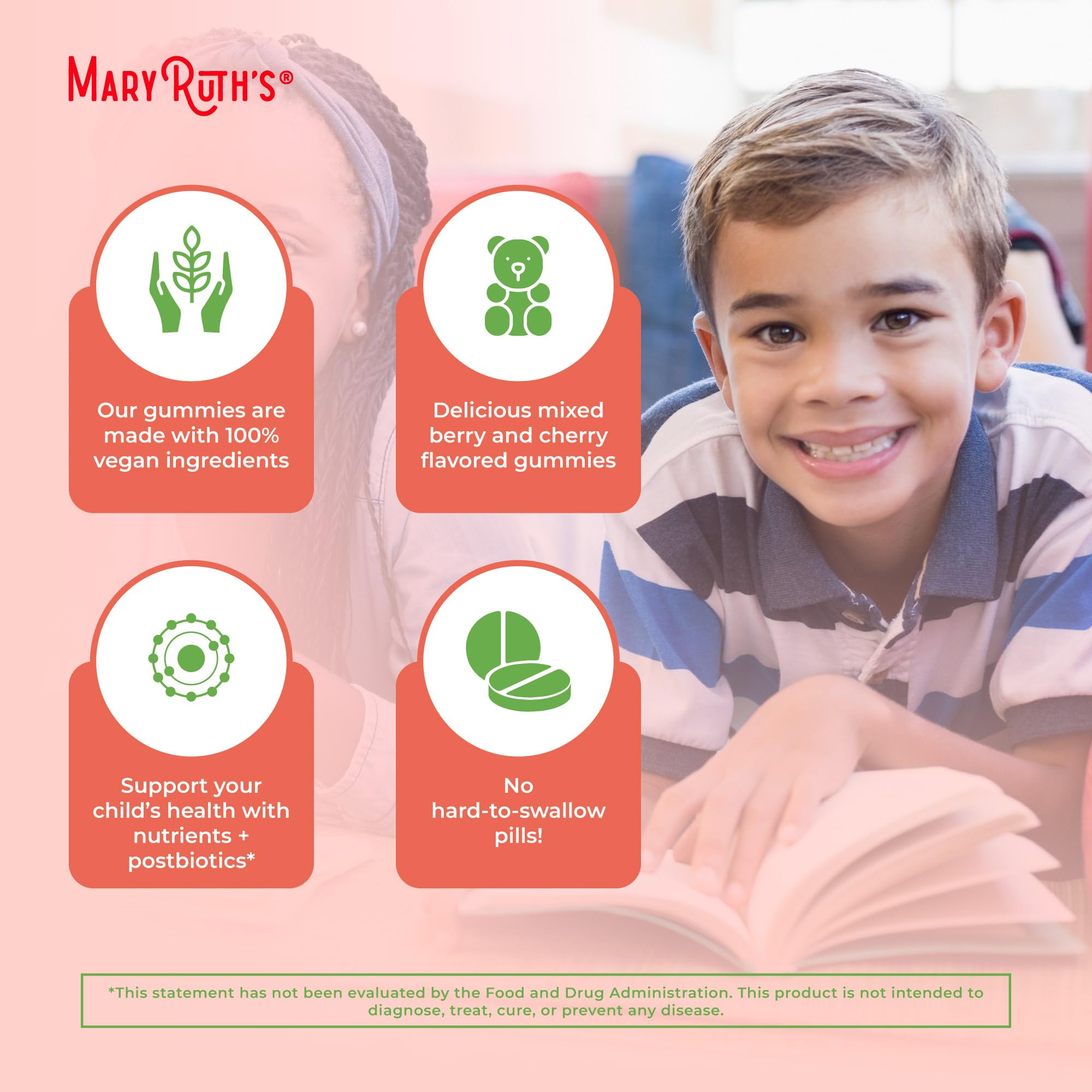 Kids Vitamins by MaryRuth's | USDA Organic | Multivitamin Gummies + Postbiotics for Ages 4+ | Multivitamin for Kids with Lactobacillus Rhamnosus | Children’s Vitamins | Vegan | Non-GMO | 60 Count - OzHealthStandard