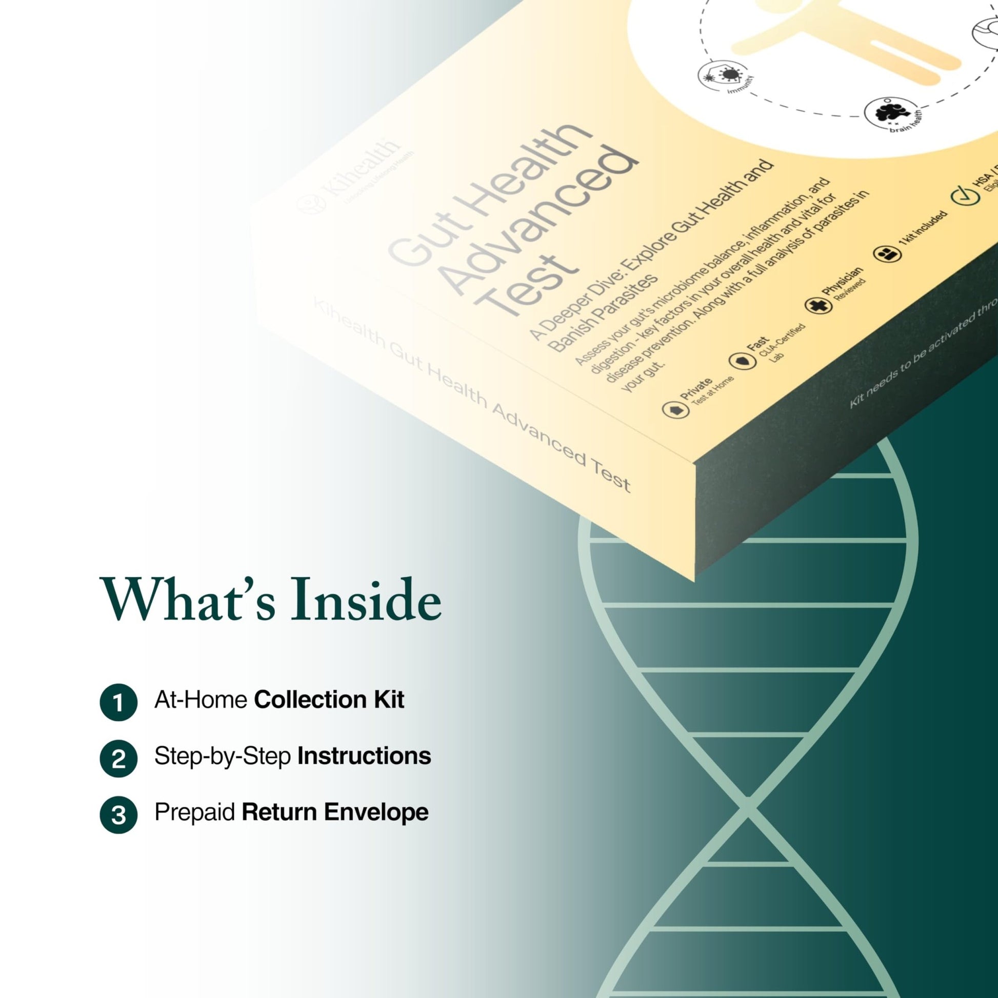 KiHealth – Gut Health Advanced Test – Comprehensive Stool Test for Microbiome, Digestion, & Inflammation – at-Home Kit - OzHealthStandard