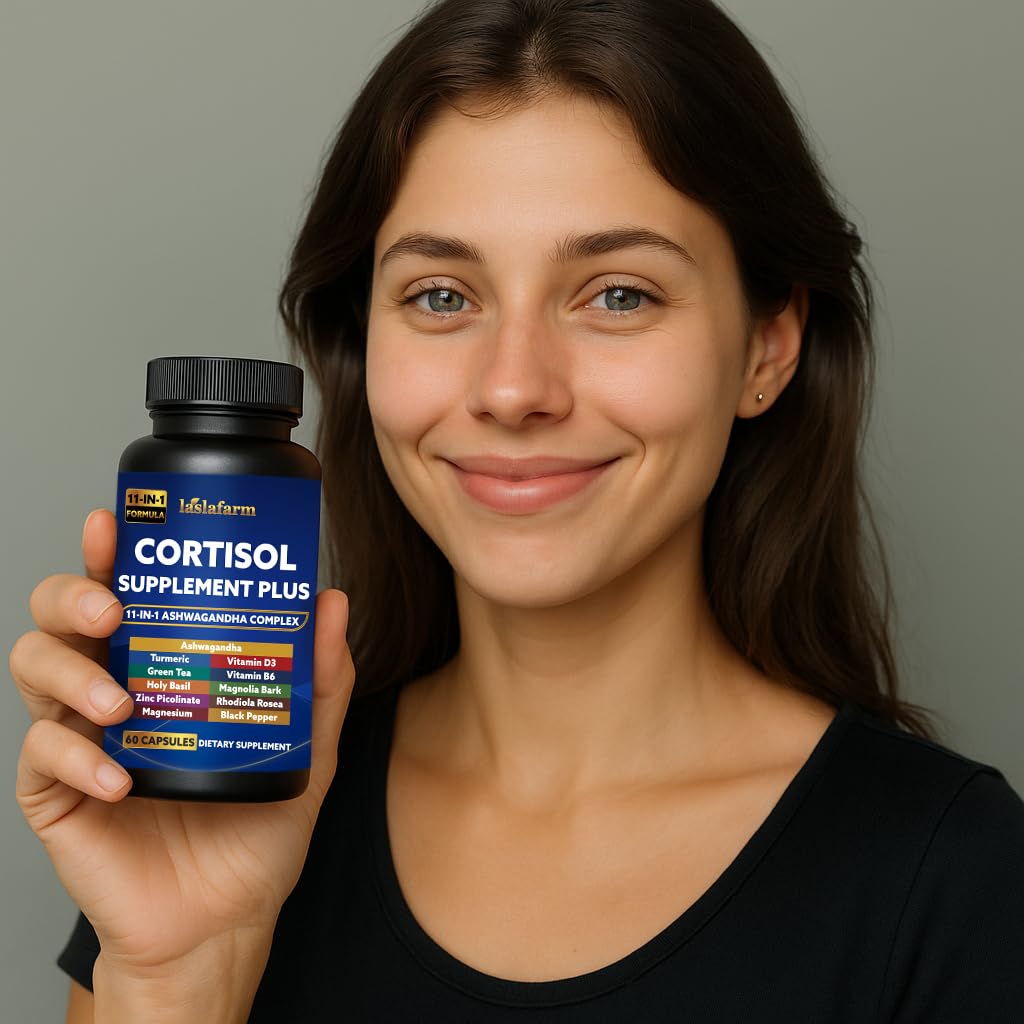 laslafarm 11in1 Cortisol Plus Supplement, 11in1 Ashwagandha and Natural Herbal Complex Vitamin Blend for Daily Mood, Focus and Sleep, Suitable for Women and Men 60 Capsules - OzHealthStandard