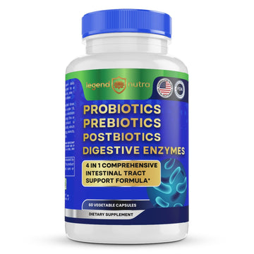 Legend Nutra Probiotics Prebiotics Postbiotics Digestive Enzymes 4 in 1 Formula 60 Count (Pack of 1) - OzHealthStandard