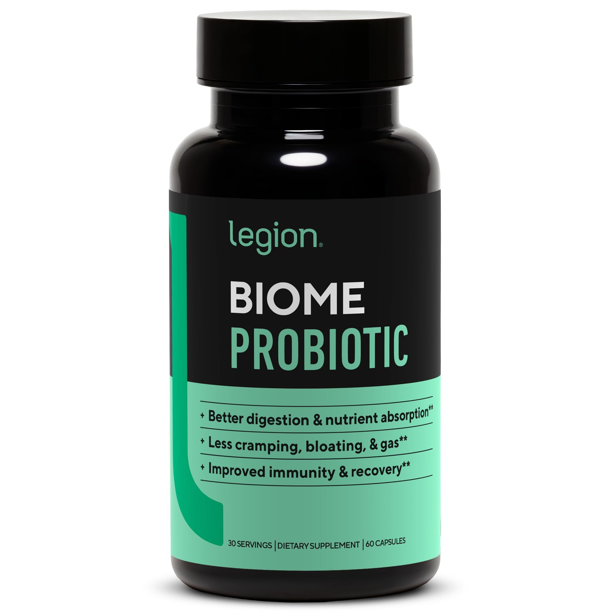 LEGION Biome Probiotic - Natural Probiotics Gut Health Supplement for Women & Men - Probiotic Nutritional Supplements Help Reduce Bloating, Cramping & Gas - Colon Health Probiotic Pills, 30 Servings - OzHealthStandard