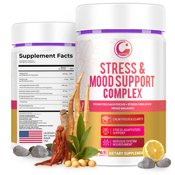 LEGRANO Cortisol Manager Supplements for Women & Men with Ashwagandha, L-Theanine, Magnesium Glycinate, Rhodiola, Ginseng – Cortisol Reducer & Adrenal Support – 90 Capsules – Calm, Focus, Balance - OzHealthStandard