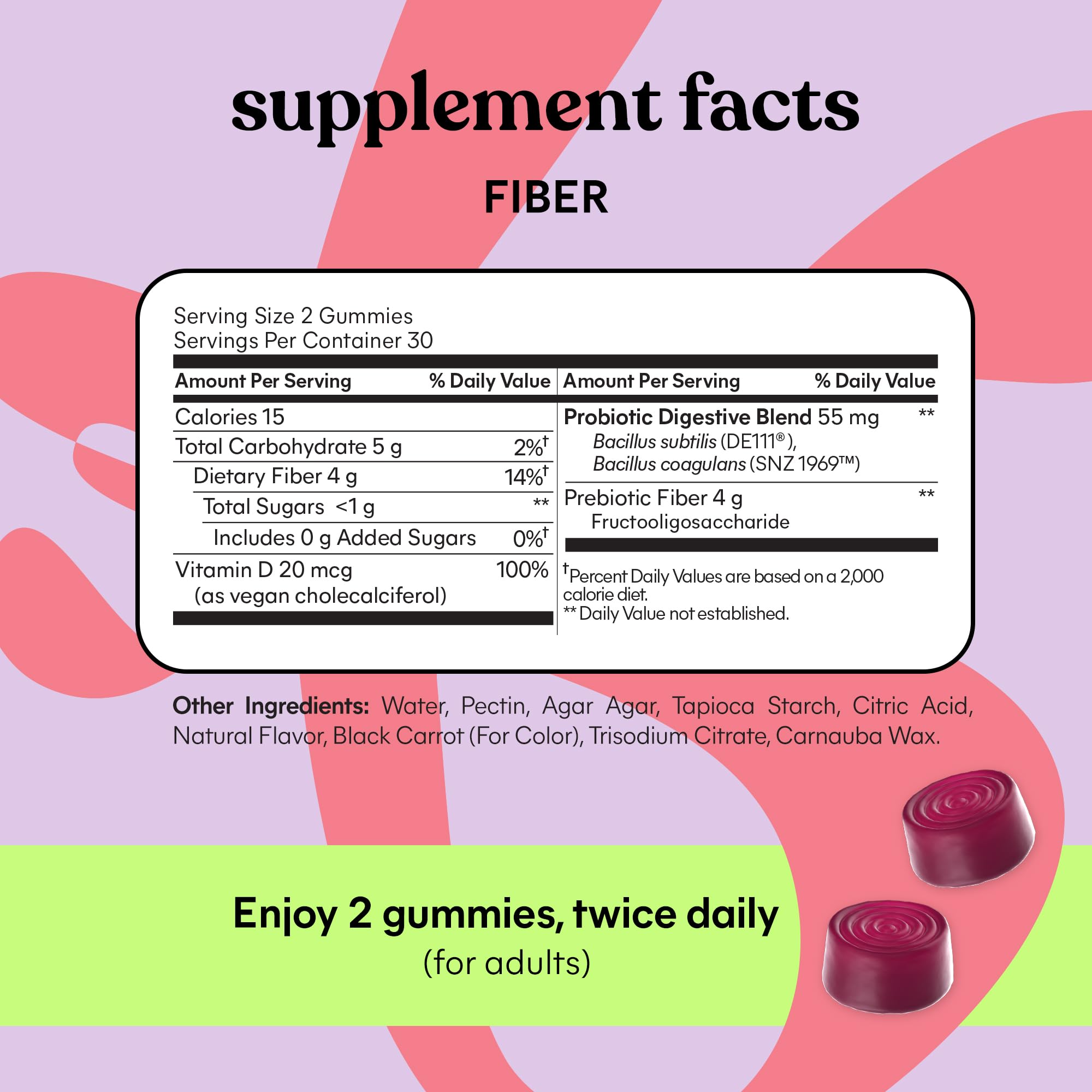 Lemme Fiber & Probiotic Gummies for Adults, Promotes Regularity & Digestive Health, No Sugar Added Strawberry Flavor, 4g Prebiotic Fiber & Clinically - OzHealthStandard