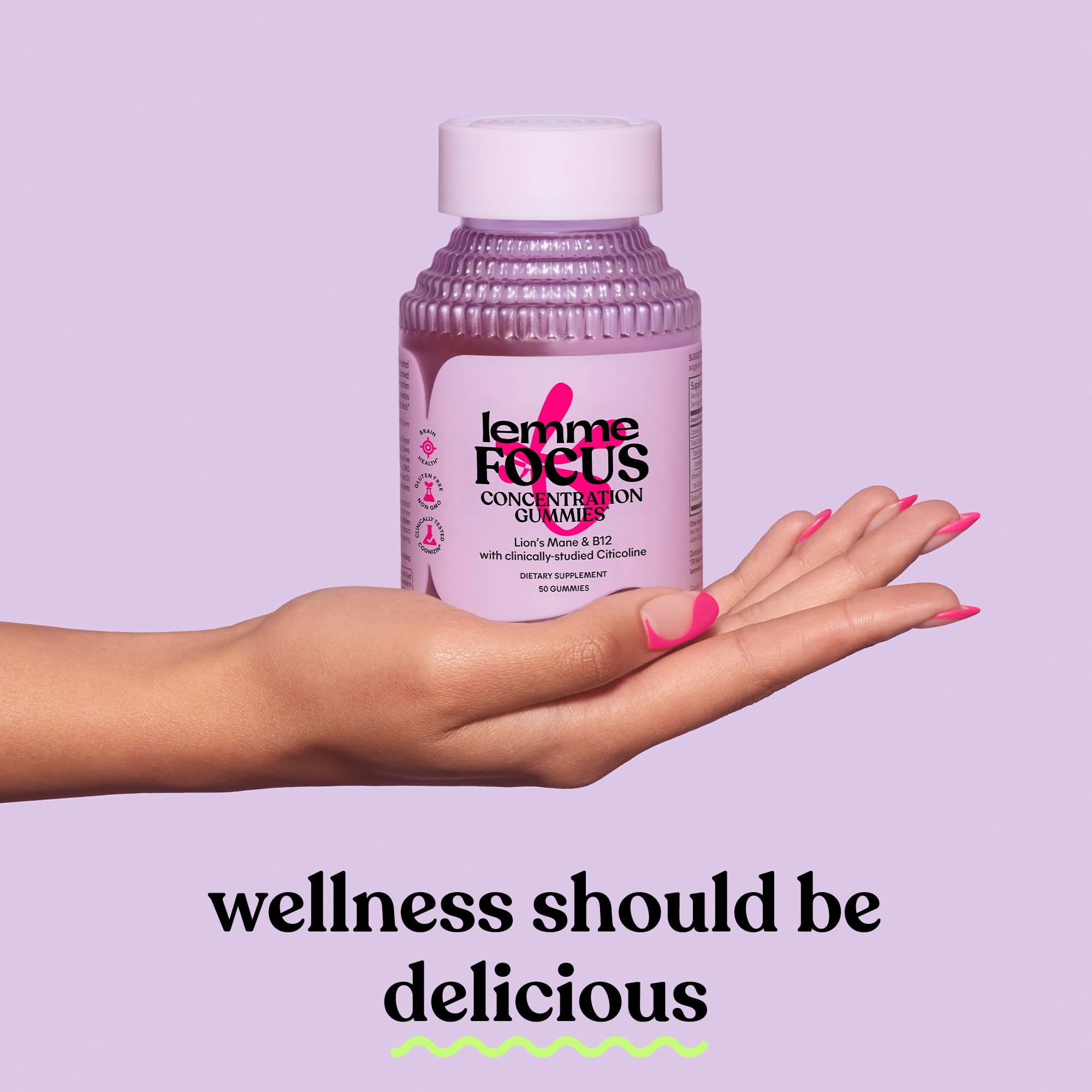 Lemme Focus Concentration & Brain Health Gummies with Cognizin Citicoline, Lion's Mane Mushroom, Vitamin B12 to Support Focus + Concentration - OzHealthStandard