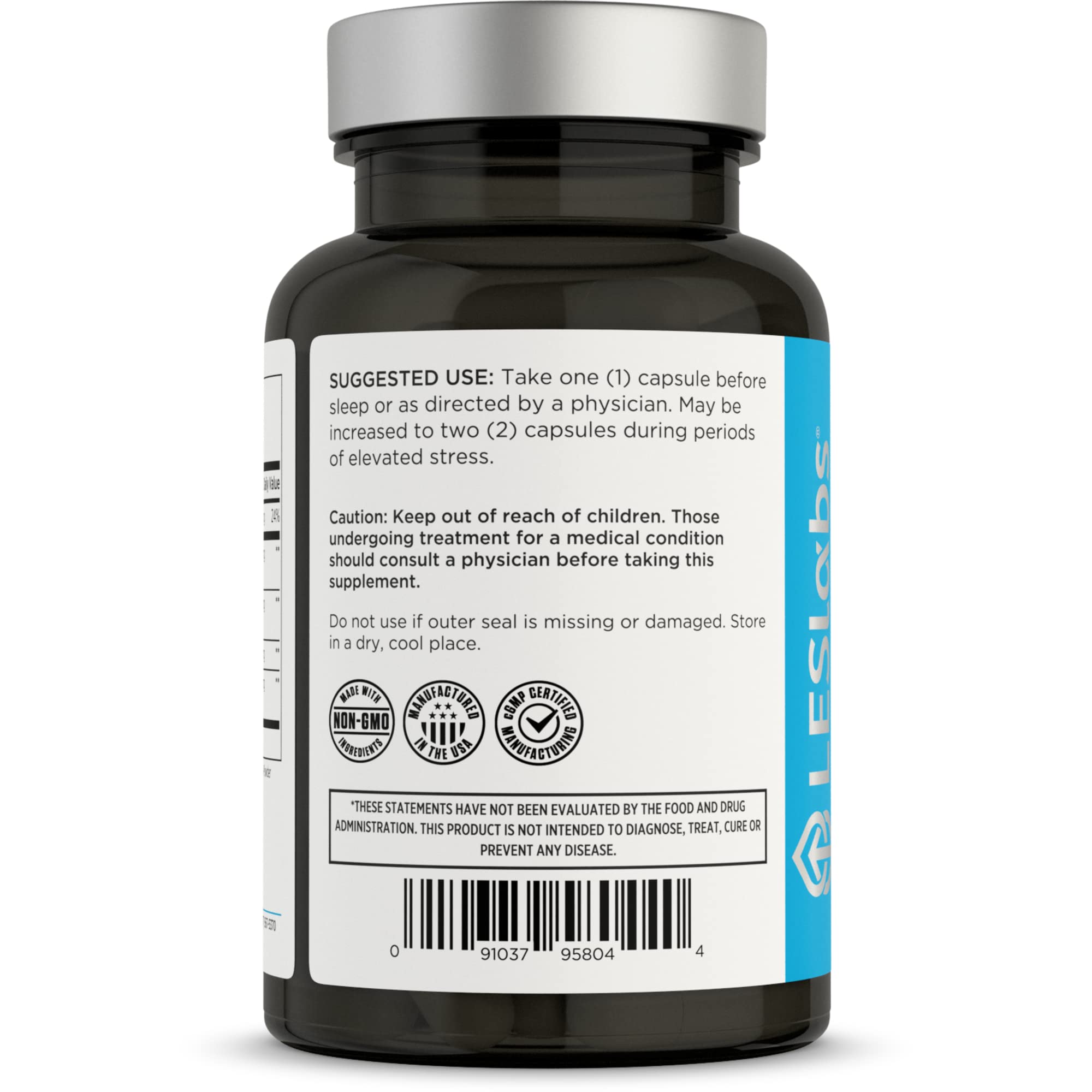 LES Labs Cortisol Health – Stress Relief, Balanced Cortisol Response, Relaxation & Deep Sleep – Phosphatidylserine, Magnesium, Magnolia Bark, Rhodiola Rosea & Ashwagandha – Non-GMO – 60 Capsules - OzHealthStandard