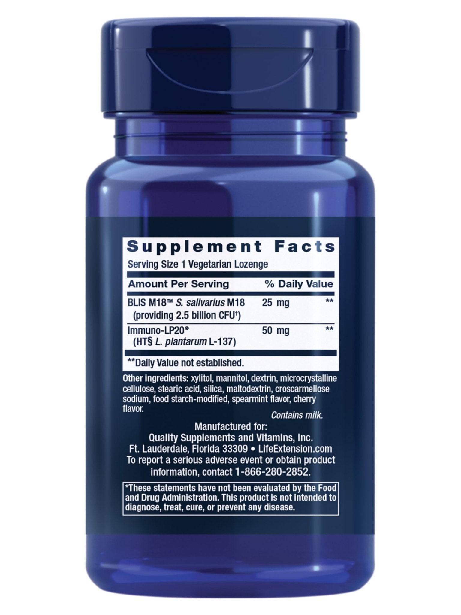 Life Extension FLORASSIST® Probiotic Oral Hygiene, Oral probiotic for Teeth and Gums, pH Levels, Dental Hygiene, Immune Support, BLIS M18™, Once Daily, Gluten Free, Vegetarian, 30 lozenges - OzHealthStandard