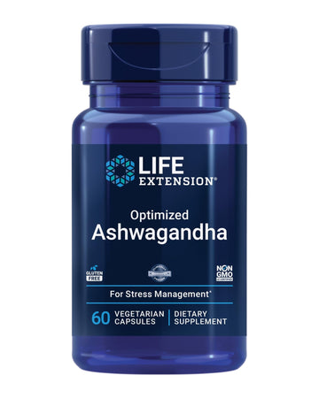 Life Extension Optimized Ashwagandha - Stress Management Supplement for a Healthy Stress Response, Focus, Memory, Stress Relief - Vegetarian, Gluten-Free, Non-GMO, 60 Capsules - OzHealthStandard