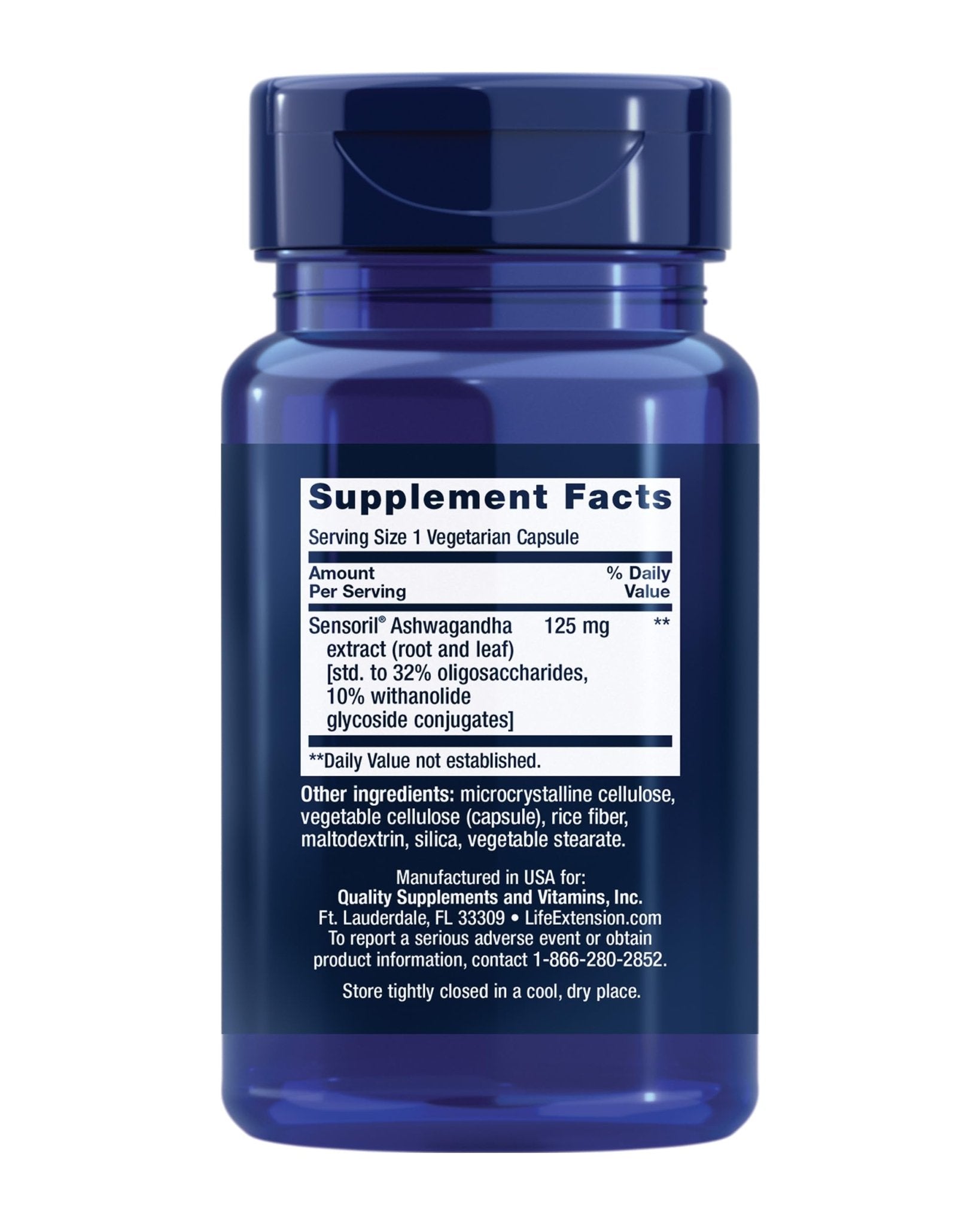 Life Extension Optimized Ashwagandha - Stress Management Supplement for a Healthy Stress Response, Focus, Memory, Stress Relief - Vegetarian, Gluten-Free, Non-GMO, 60 Capsules - OzHealthStandard