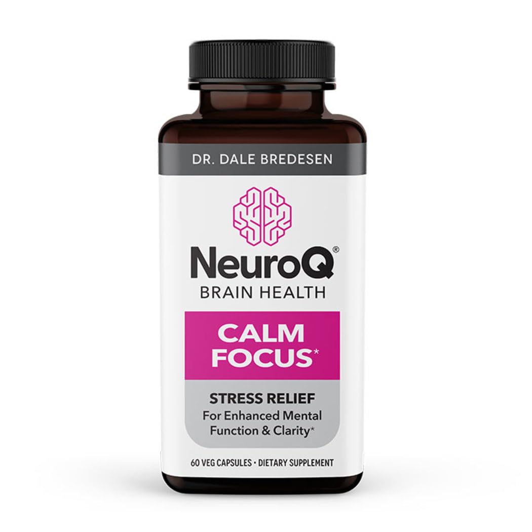 LifeSeasons NeuroQ Calm Focus Capsules - Stress Relief Supplement - Supports Mental Function & Relaxation - Sensoril Ashwagandha, Magnesium, GABA, L-Theanine, Andean Cocoa & Kava Kava - 60 Capsules - OzHealthStandard