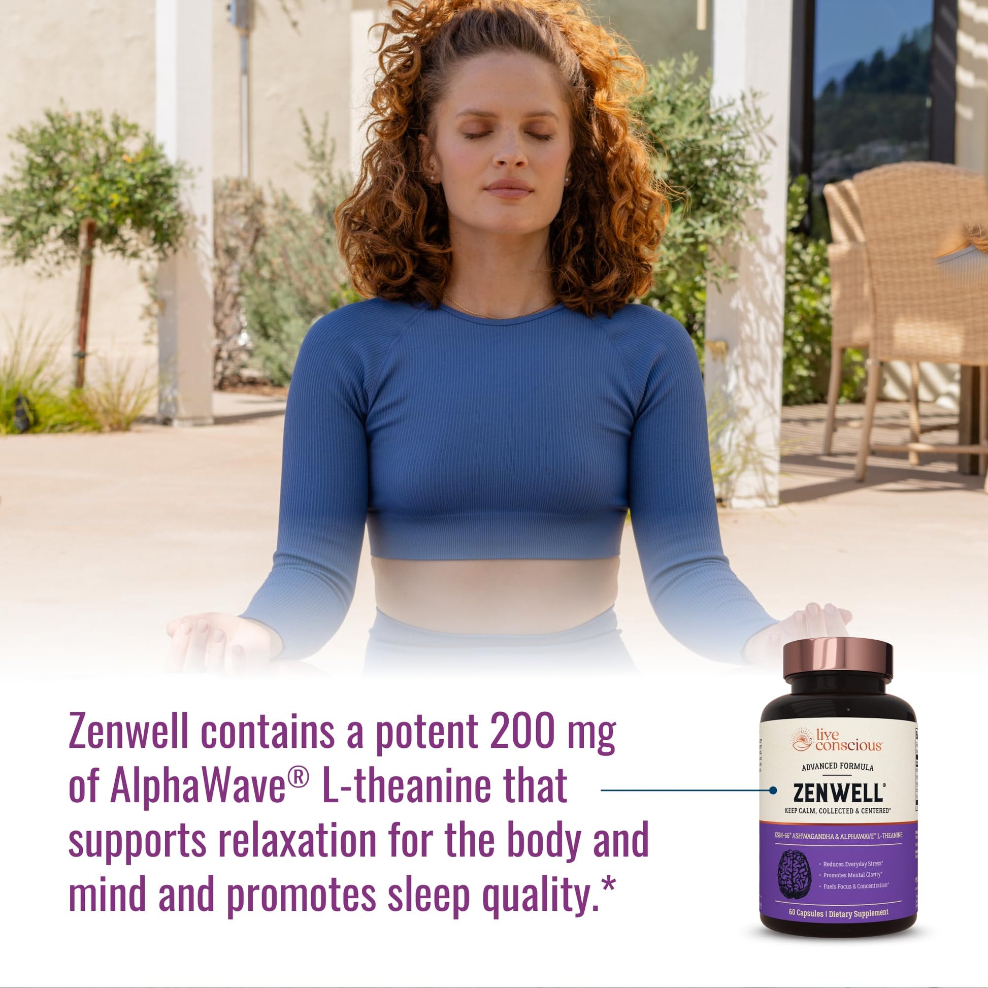 Live Conscious KSM-66 Ashwagandha Supplement w/L Theanine & AlphaWave - ZenWell Everyday Stress Relief, Cognitive, Brain Health - OzHealthStandard